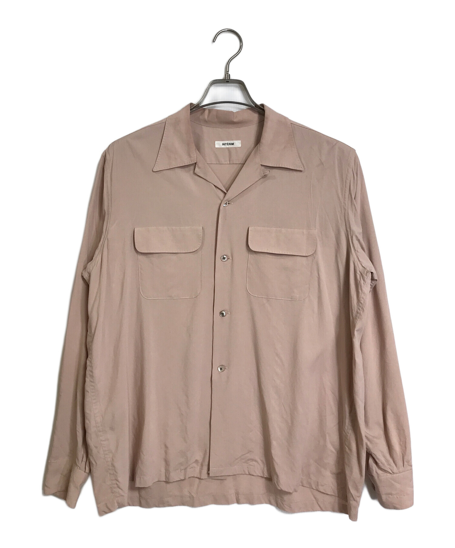 INTERIM (インテリム) VISCOSE RAYON 50s OPEN COLLAR SHIRT オープンカラーシャツ　レーヨンシャツ　 長袖シャツ ピンク サイズ:4