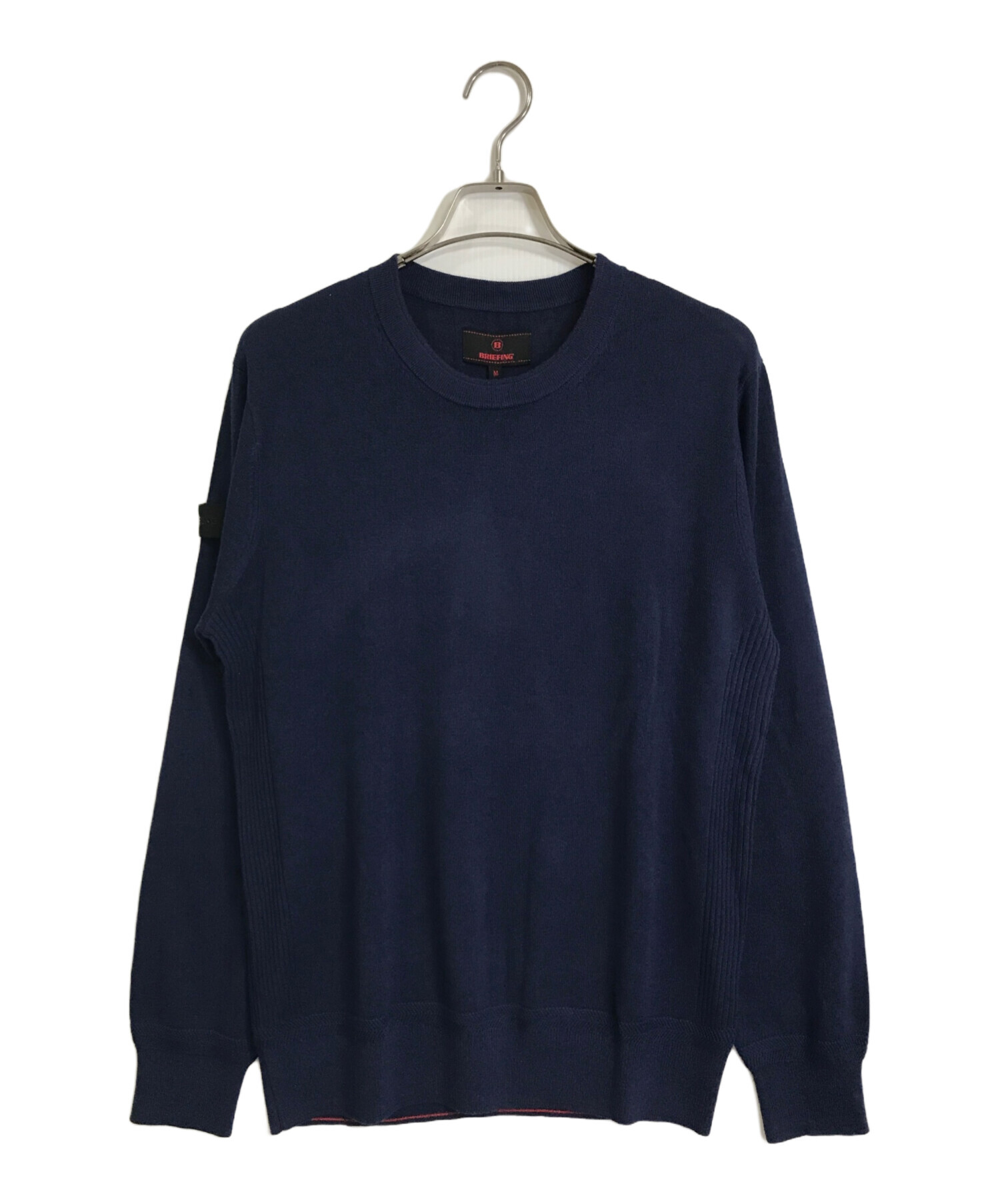 BRIEFING (ブリーフィング) シルクカシミヤ クルーネックニット MS SILK CASHMERE CREWNECK KNIT ネイビー  サイズ:M 未使用品