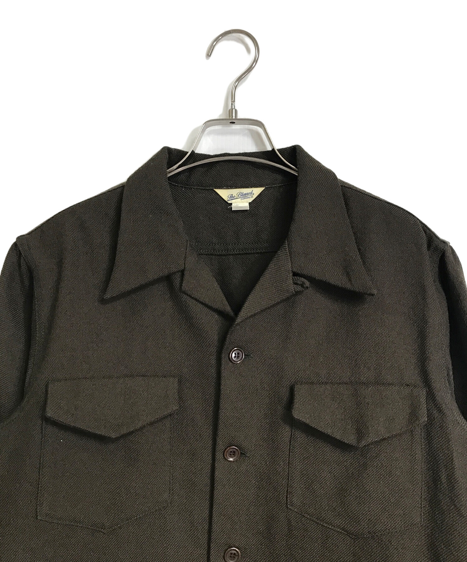 中古・古着通販】Blurred CLOTHING (ブラードクロージング) WOOL OPEN COLLAR SHIRTS ブラウン サイズ:14  1/2｜ブランド・古着通販 トレファク公式【TREFAC FASHION】スマホサイト