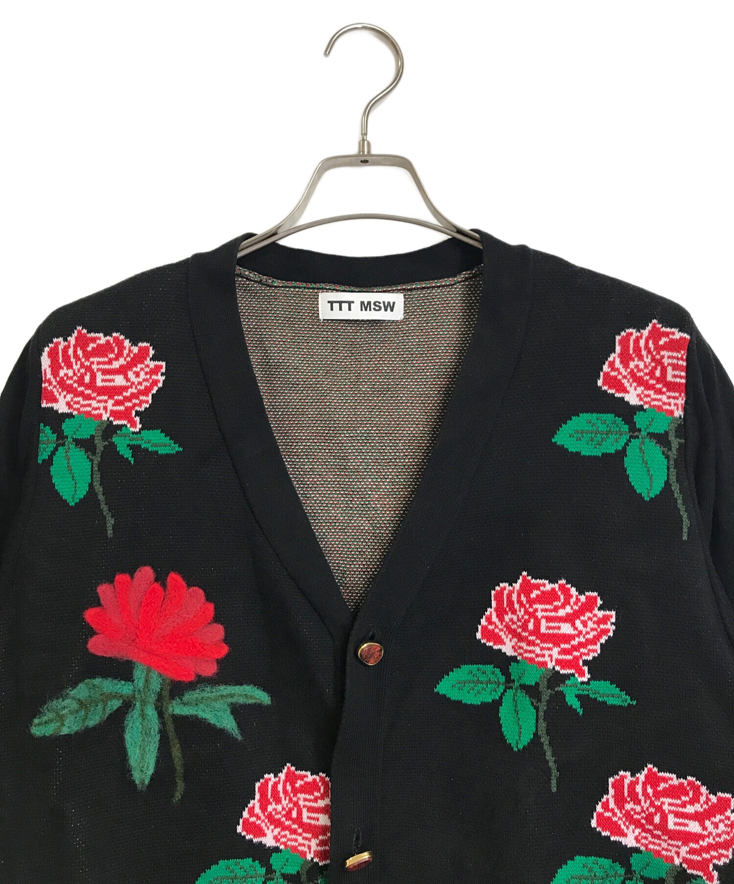 中古・古着通販】TTT MSW (ティー) Rose Jacquard Knit Cardigan ブラック サイズ:L｜ブランド・古着通販  トレファク公式【TREFAC FASHION】スマホサイト