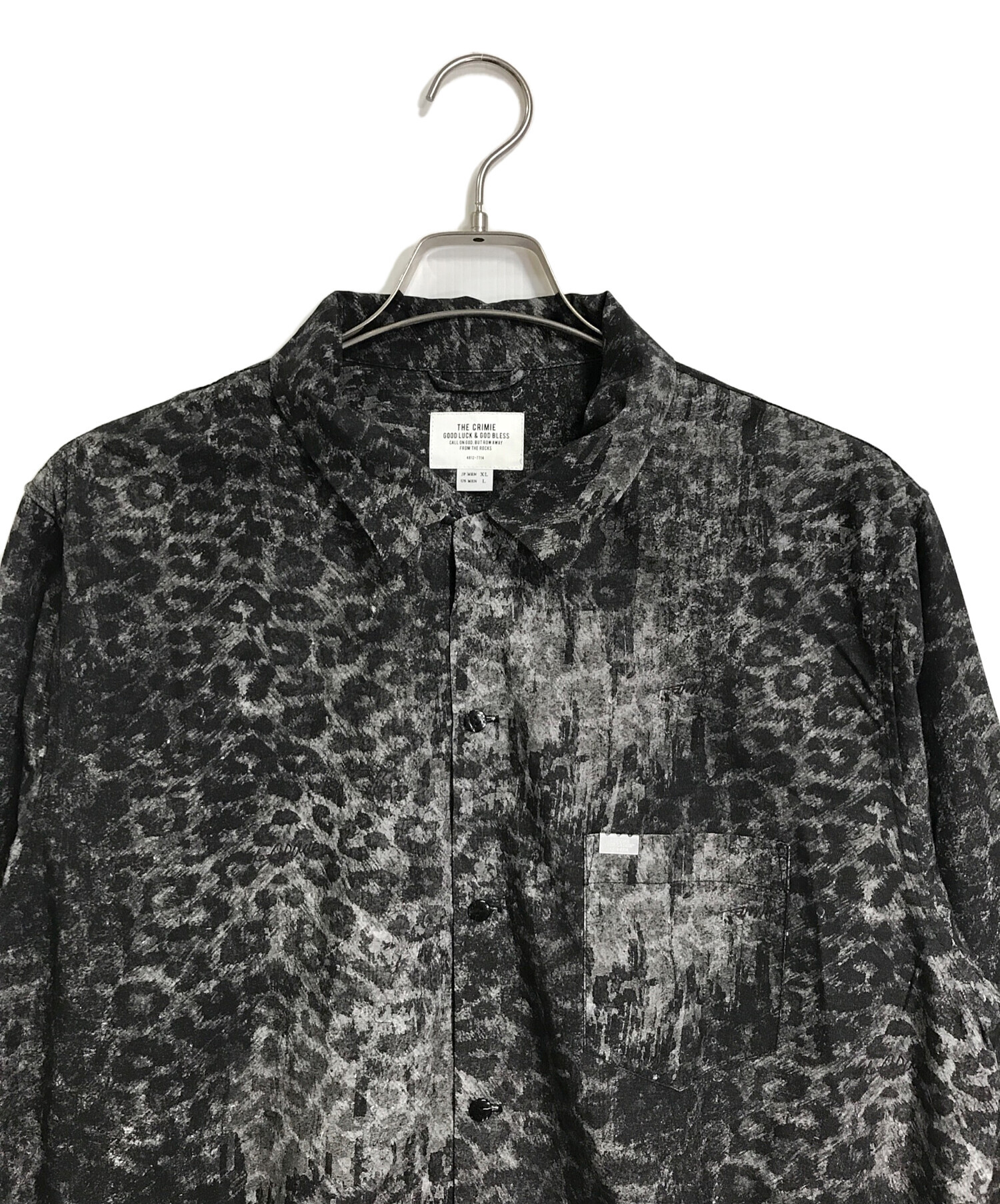 中古・古着通販】CRIMIE (クライミー) ノイズレオパードオープンカラーシャツ NOISE LEOPARD LONG SLEEVE SHIRT  グレー サイズ:XL｜ブランド・古着通販 トレファク公式【TREFAC FASHION】スマホサイト