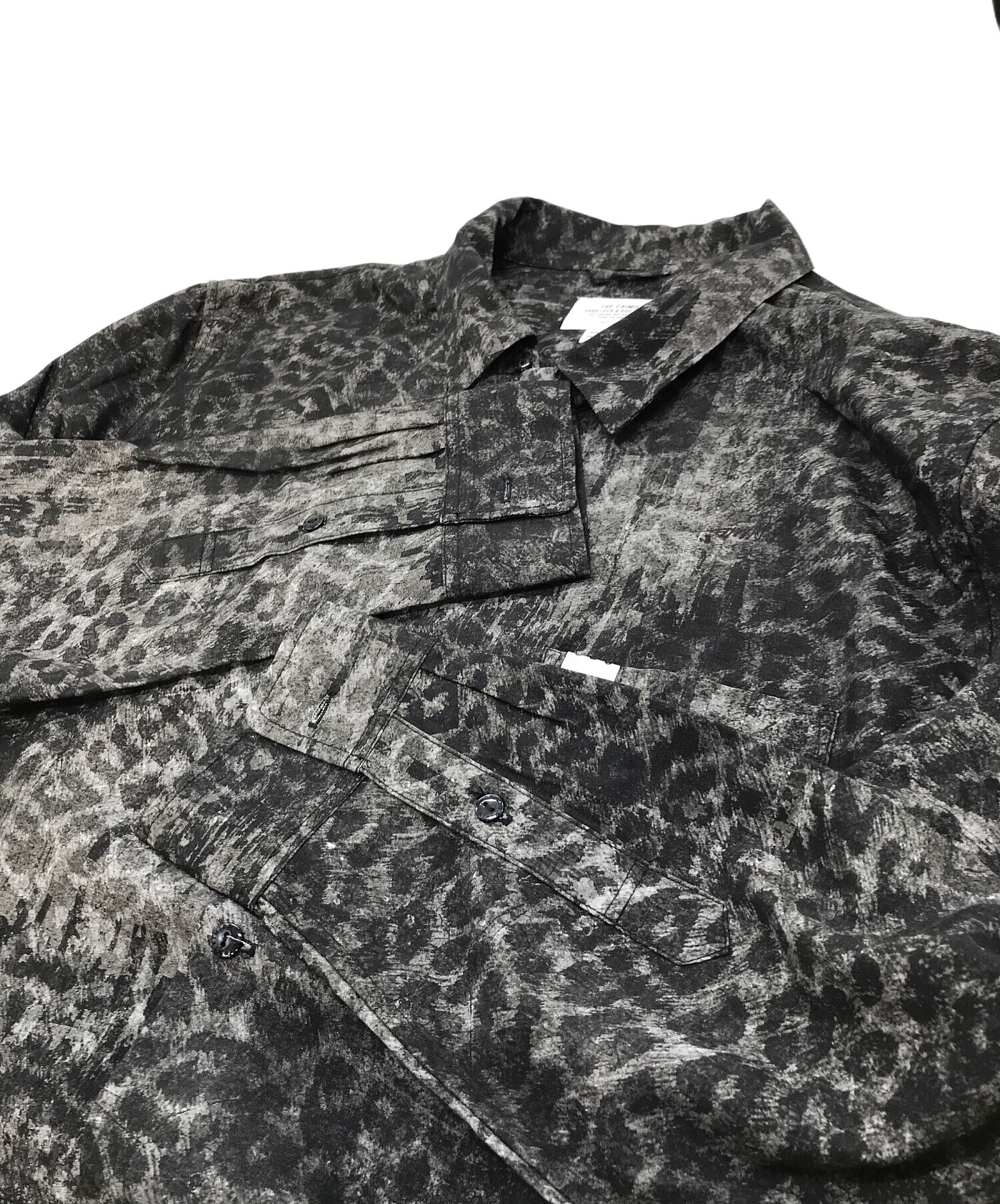 中古・古着通販】CRIMIE (クライミー) ノイズレオパードオープンカラーシャツ NOISE LEOPARD LONG SLEEVE SHIRT  グレー サイズ:XL｜ブランド・古着通販 トレファク公式【TREFAC FASHION】スマホサイト