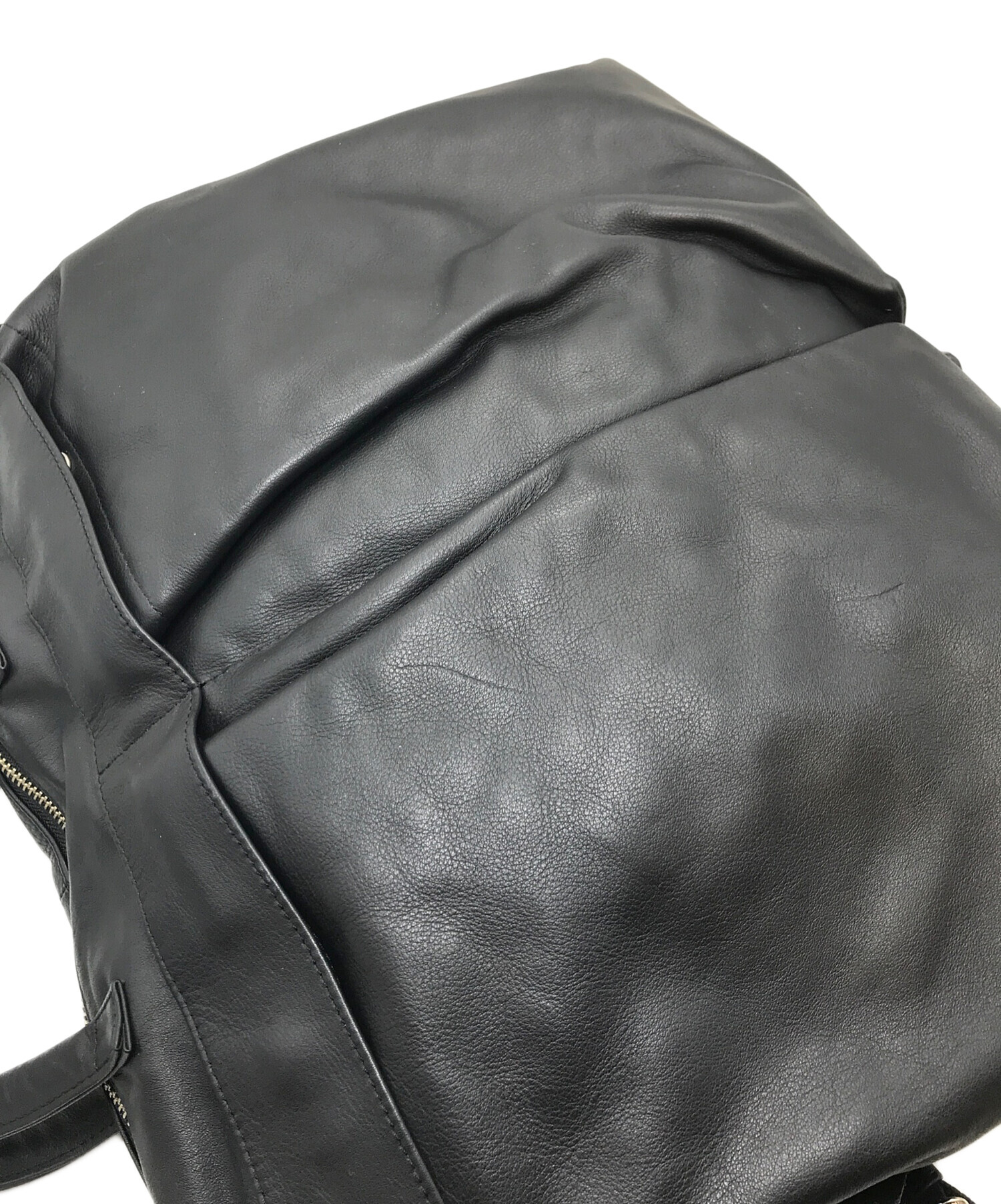 SLOW&Co (スローアンドコー) BEAMS (ビームス) 別注 1973 HELMET BAG SOFT LEATHER M  ソフトレザーヘルメットバッグ　2WAYバッグ ブラック サイズ:実寸参照