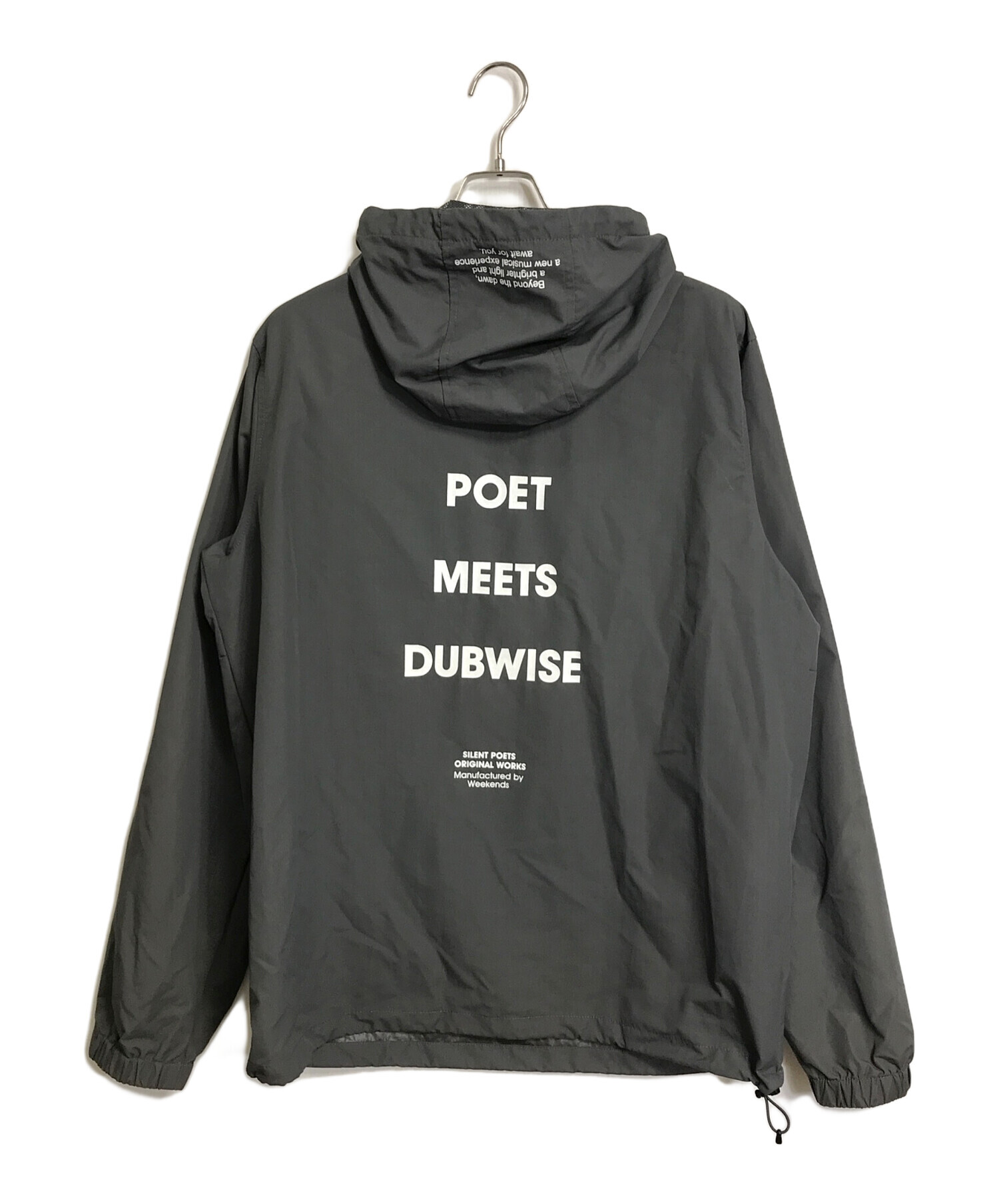 POET MEETS DUBWISE (ポエットミーツダブワイズ) 19ss SILENT POETS ナイロン アノラック パーカー グレー  サイズ:L