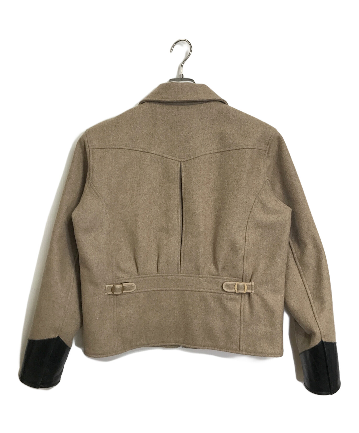 中古・古着通販】Blurred CLOTHING (ブラードクロージング) WOOL SPORTS JACKET ウールスポーツジャケット  ウールジャケット アウター 馬革 ベージュ×ブラック サイズ:36｜ブランド・古着通販 トレファク公式【TREFAC FASHION】スマホサイト