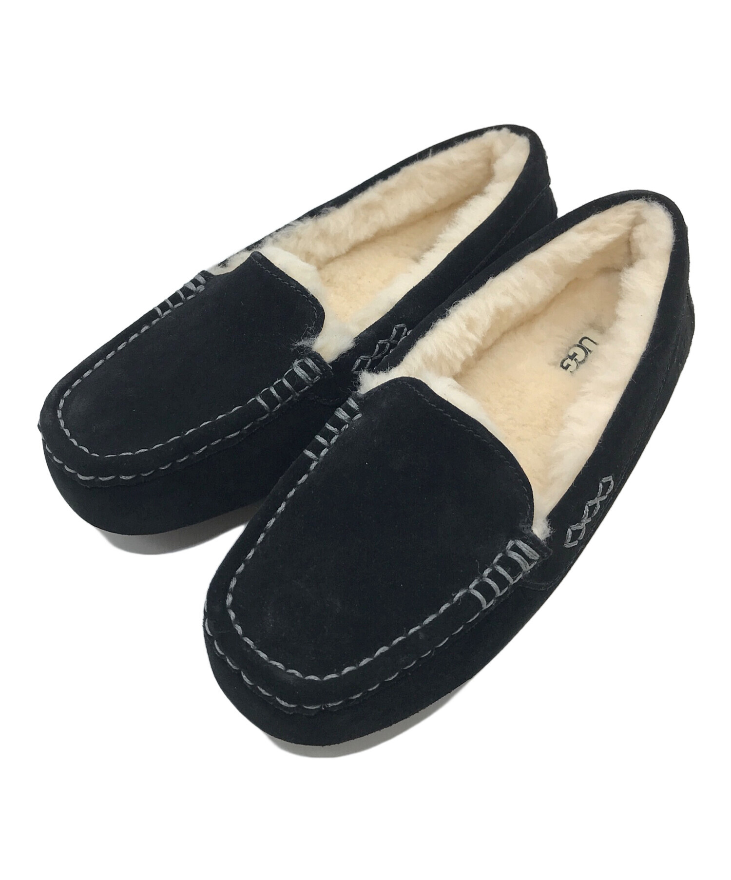 中古・古着通販】UGG (アグ) ANSLEYモカシンシューズ ボアシューズ フラットシューズ ブラック サイズ:24cm｜ブランド・古着通販  トレファク公式【TREFAC FASHION】スマホサイト