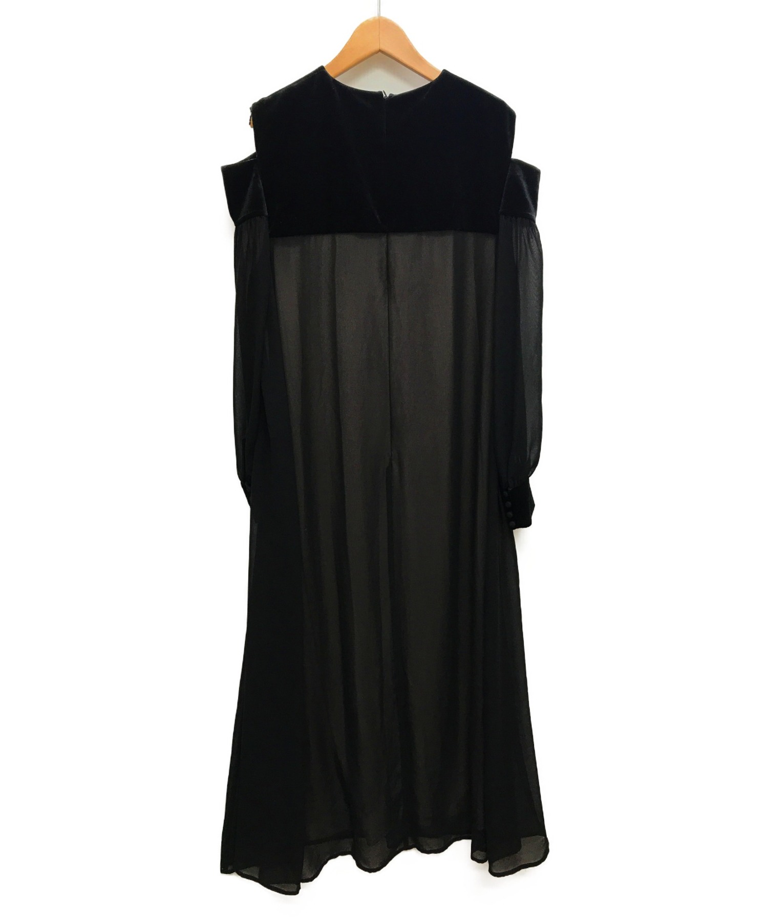 AMERI (アメリ) TOP COVER SHEER DRESS ブラック サイズ:M