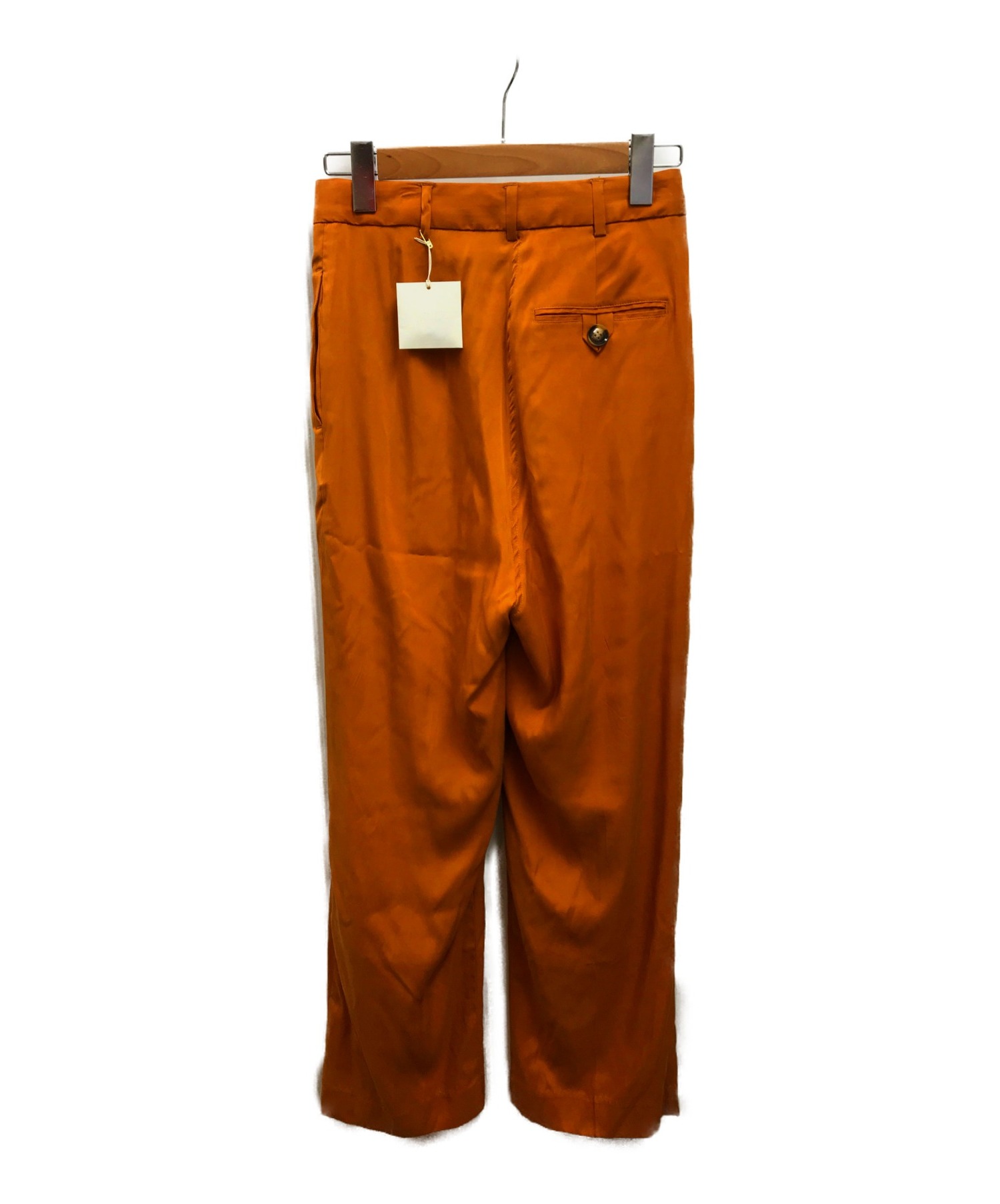 TODAYFUL (トゥデイフル) ヴィンテージサテンタックパンツ オレンジ サイズ:38 Vintagesatin Tuck Pants  12010707