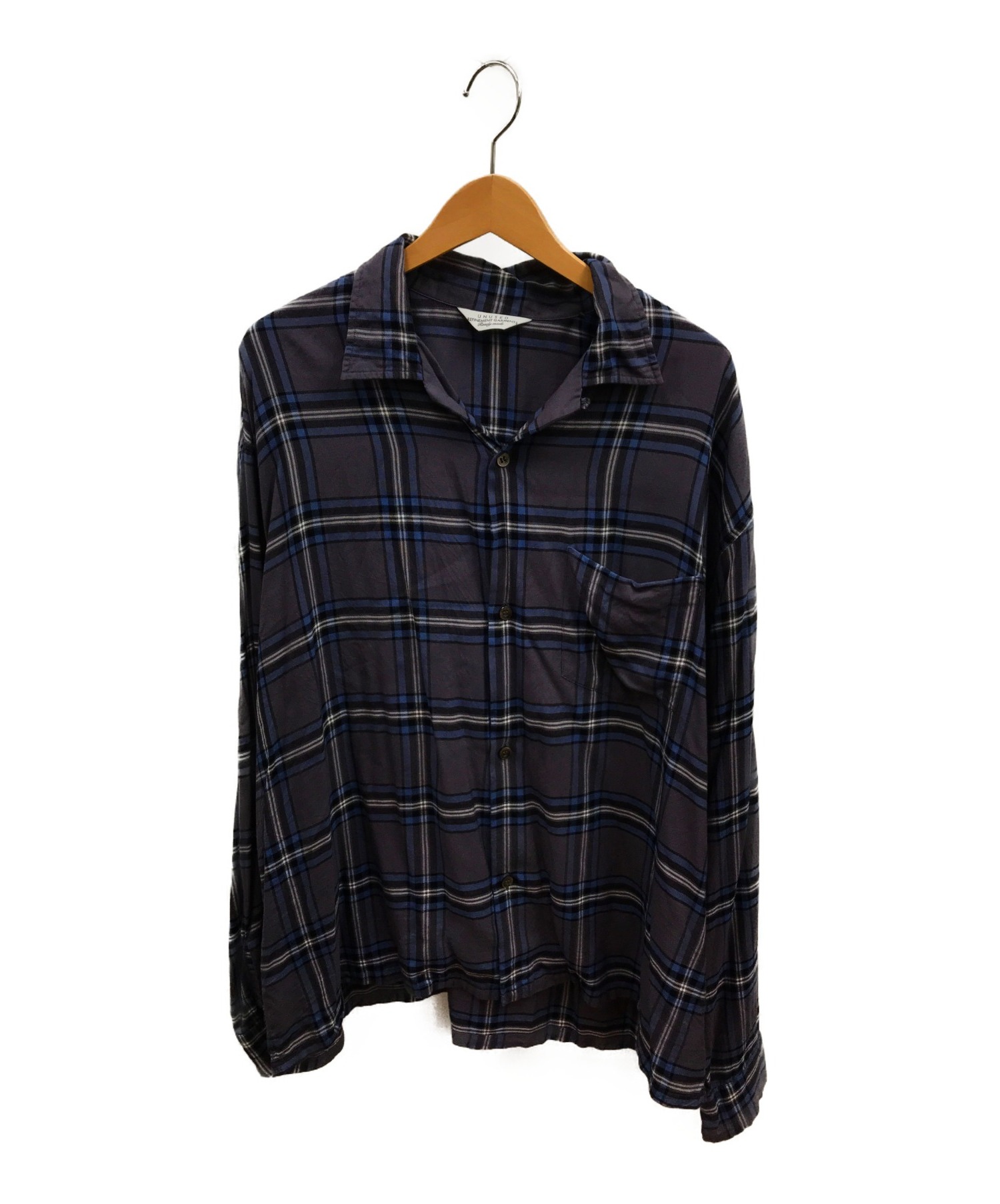 UNUSED (アンユーズド) レーヨンチェックシャツ グレー サイズ:4 US1456 Rayon Check Shirt