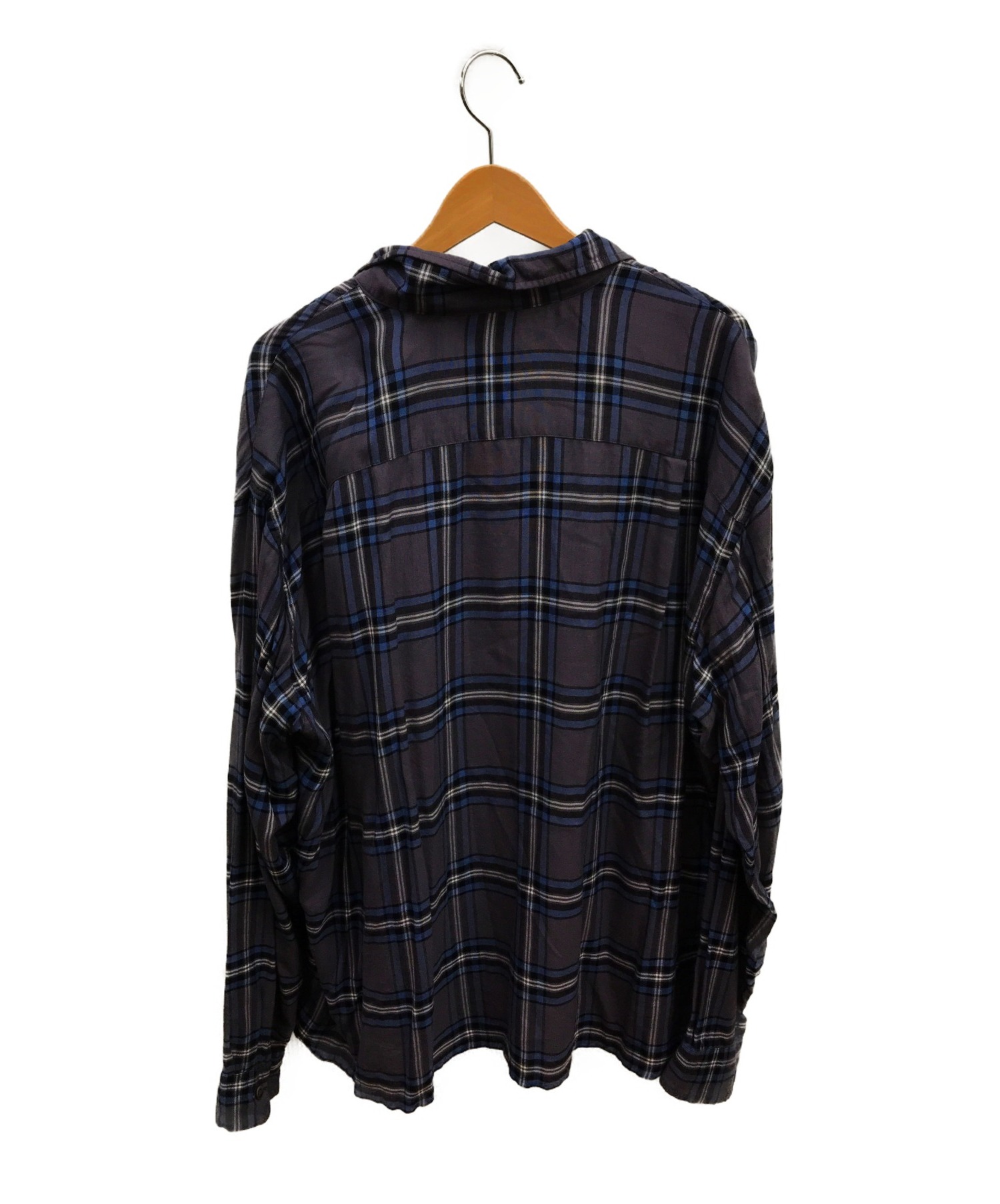 UNUSED (アンユーズド) レーヨンチェックシャツ グレー サイズ:4 US1456 Rayon Check Shirt