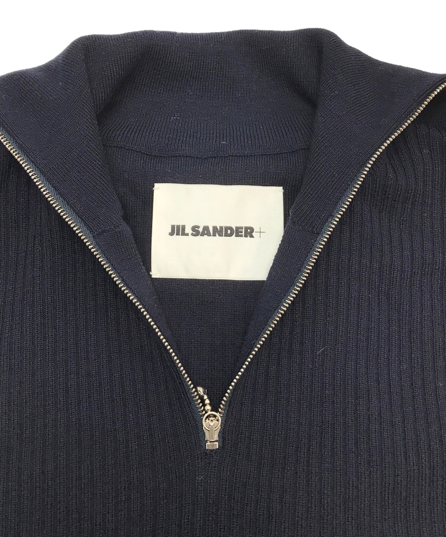 JIL SANDER (ジルサンダー) ジップアップニット ネイビー サイズ:34