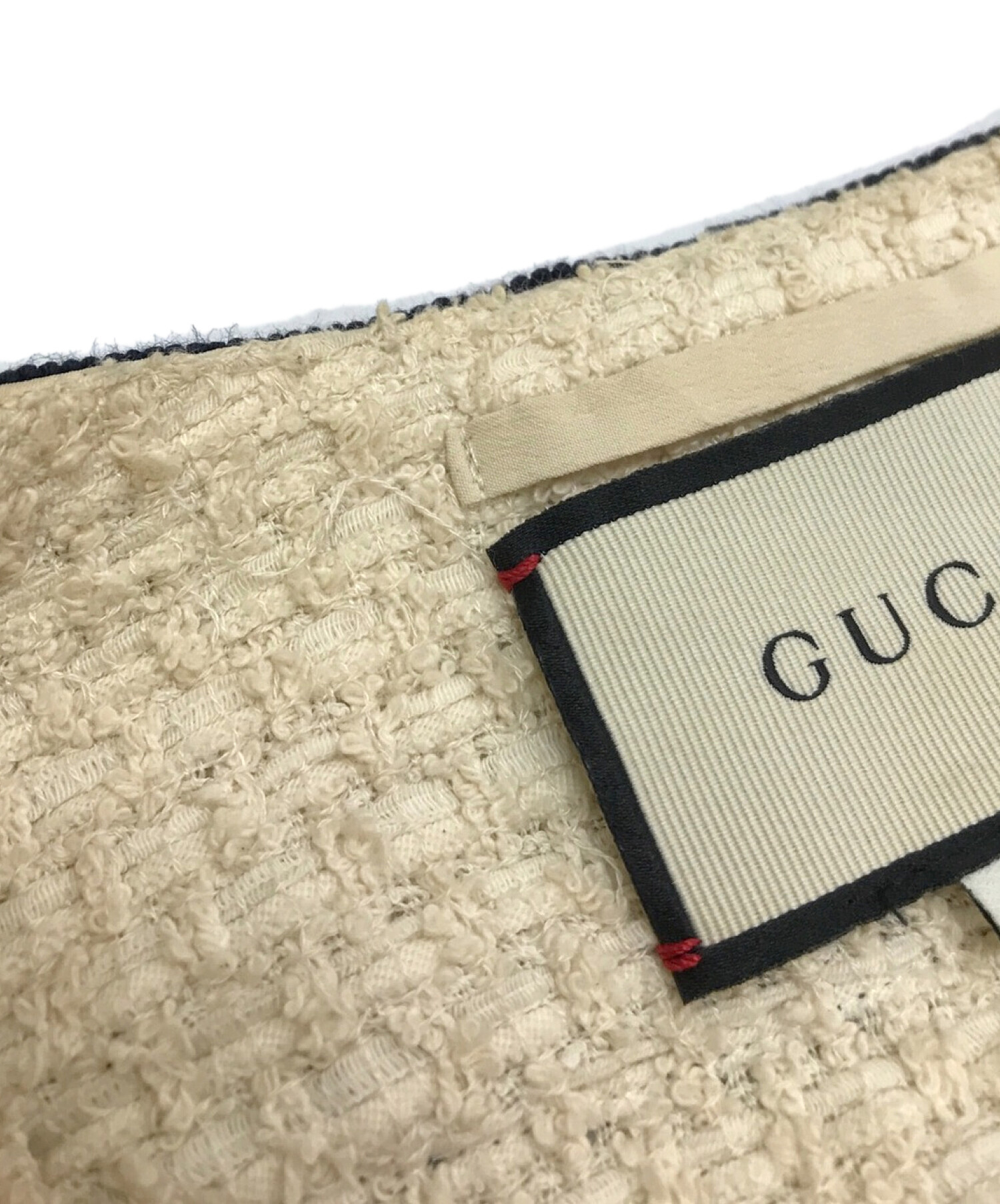 GUCCI (グッチ) オーバーサイズツイードカーディガン ベージュ サイズ:38