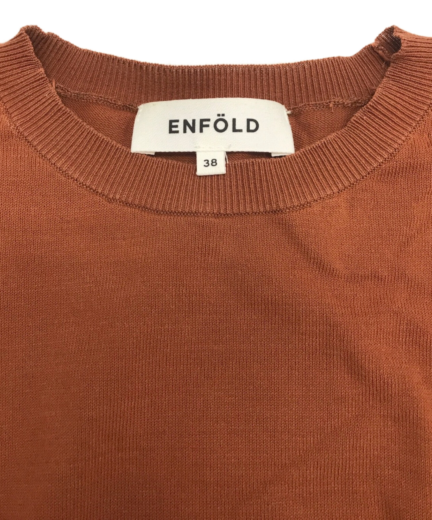 ENFOLD (エンフォルド) ノースリーブビッグトップス ブラウン サイズ:38