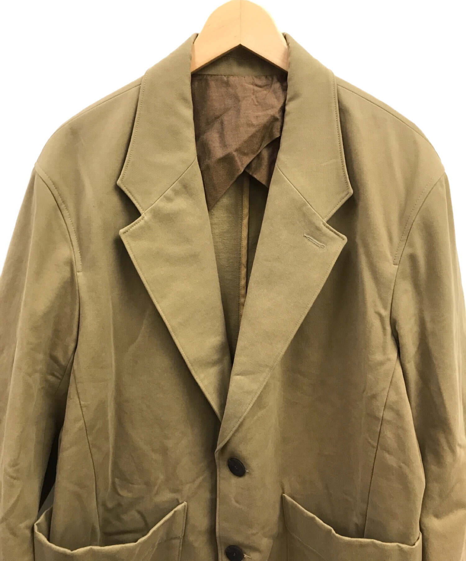 STUDIO NICHOLSON (スタジオニコルソン) CONDE/TEXTURED COTTON JACKET-SOFT TAILORED  JACKET / コットンテーラードジャケット ベージュ サイズ:M