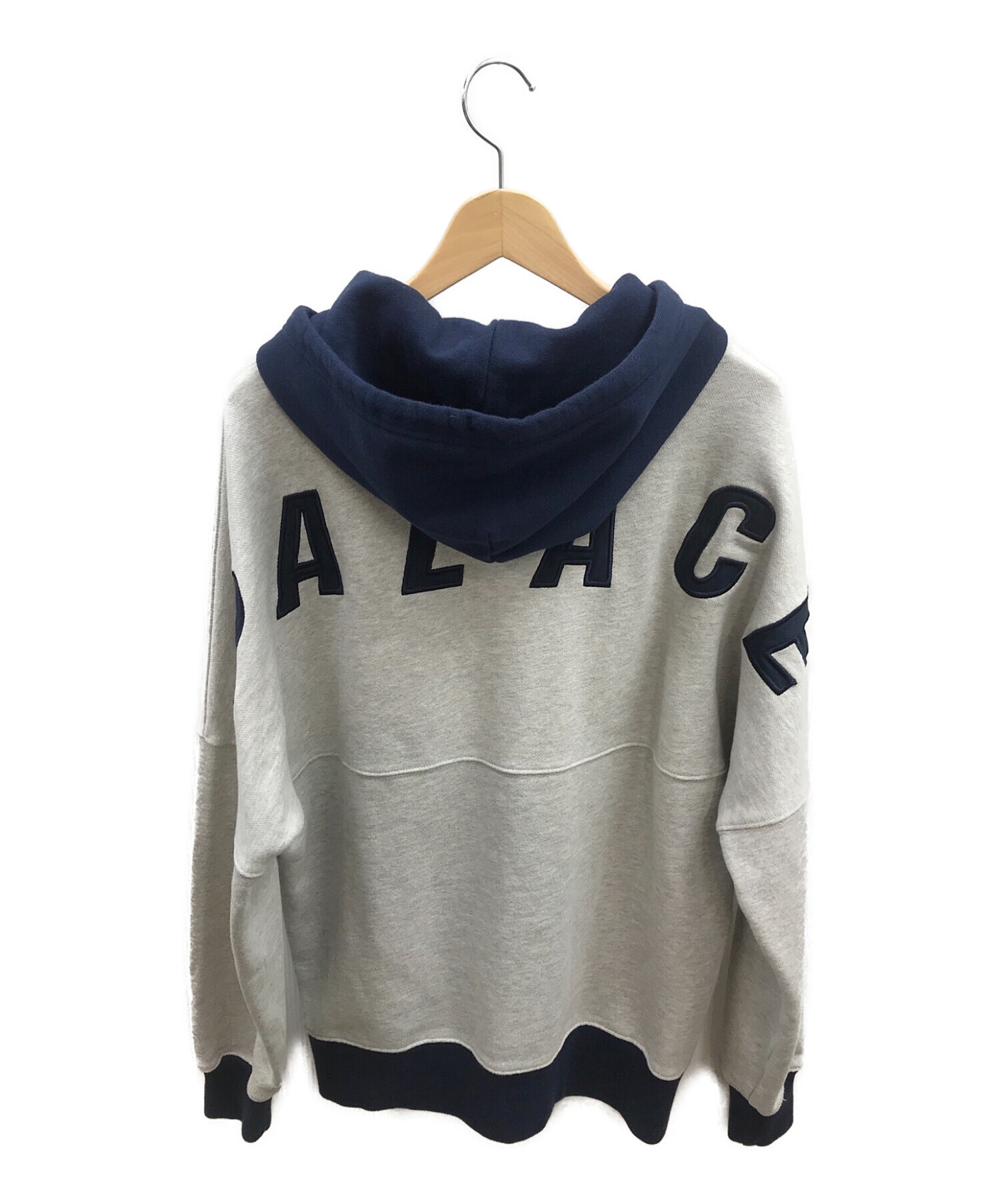 PALACE (パレス) ジップパーカー グレー×ネイビー サイズ:M