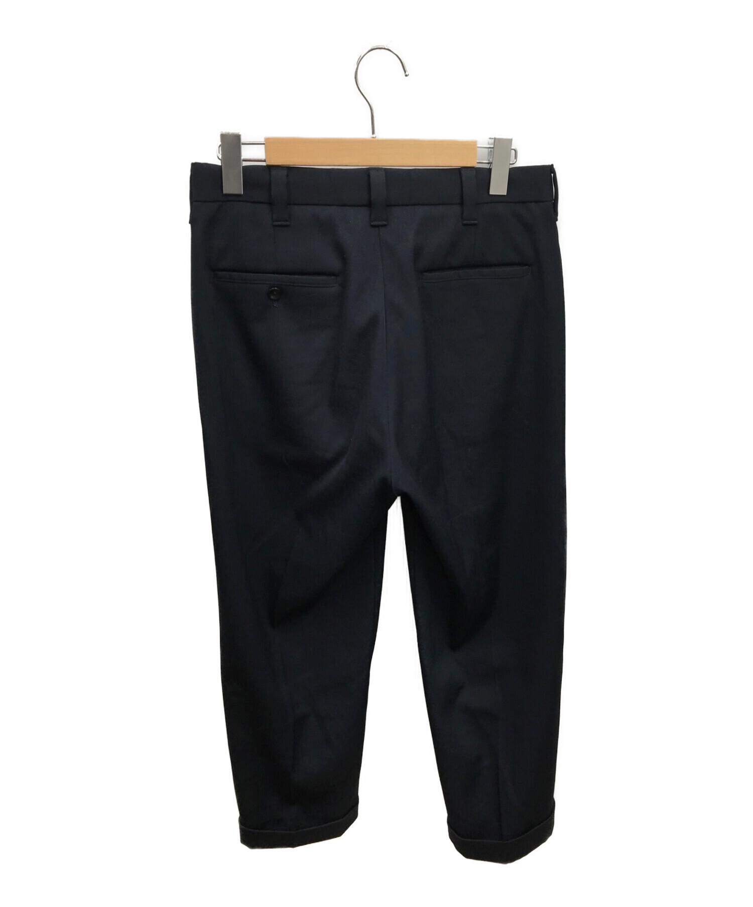 STEVEN ALAN (スティーブンアラン) DOUBLECLOTH BAGGY STRAIGHT-WIDE JUST / ストレートパンツ /  スラックス / センタープレスパンツ ネイビー サイズ:M