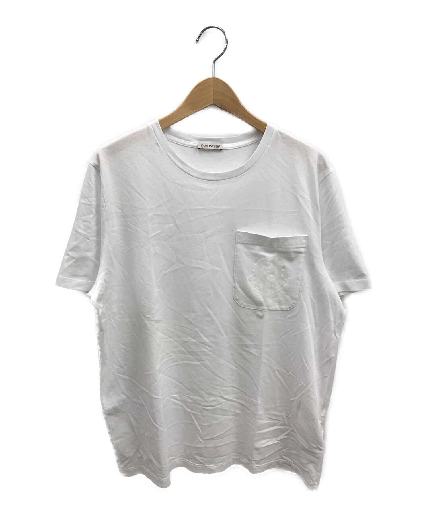 MONCLER (モンクレール) MAGLIA T-SHIRT / ポケットロゴTシャツ / ポケットTシャツ ホワイト サイズ:M