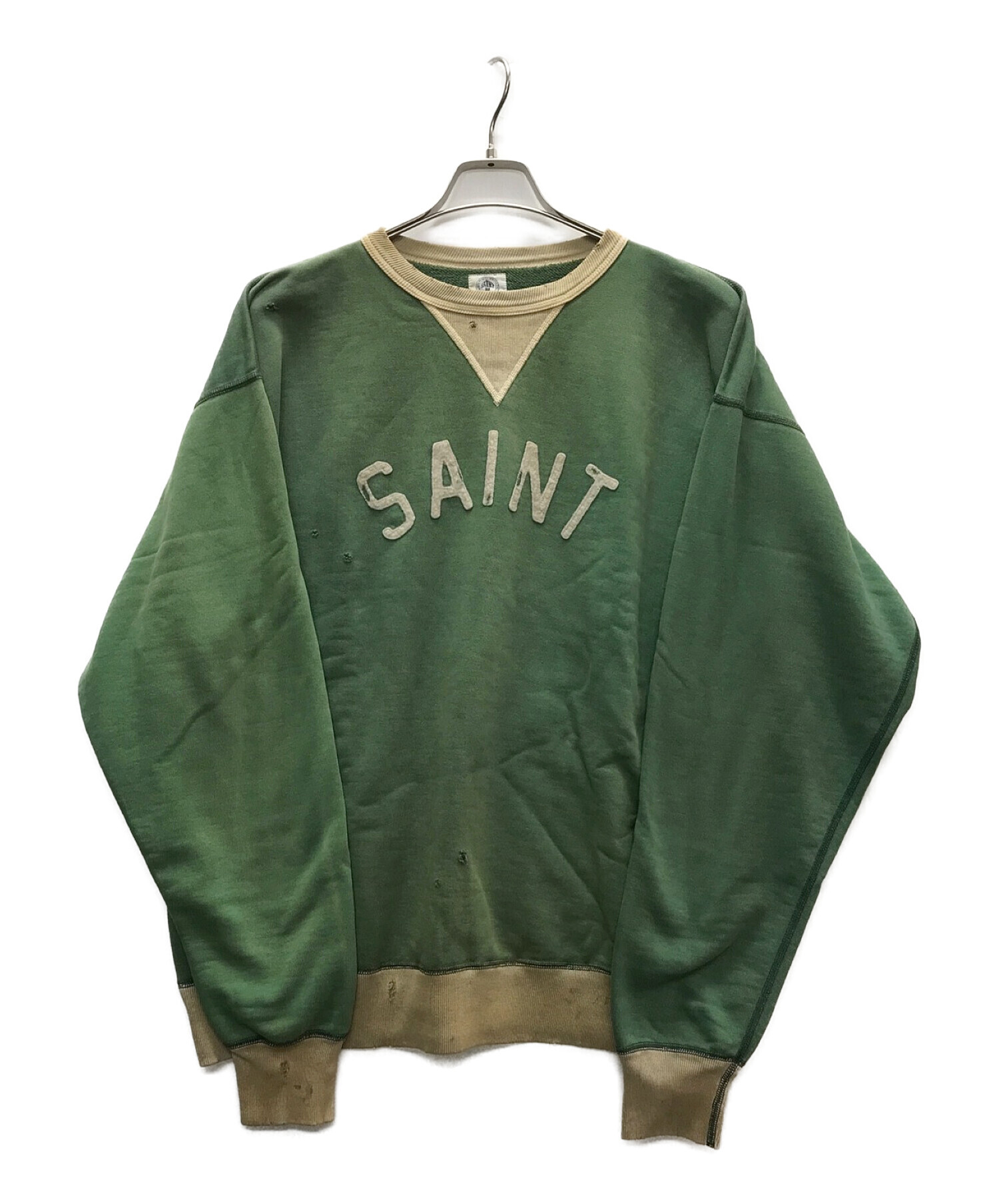 SAINT MICHAEL (セントマイケル) SWEAT SHIRT FELT グリーン サイズ:XL