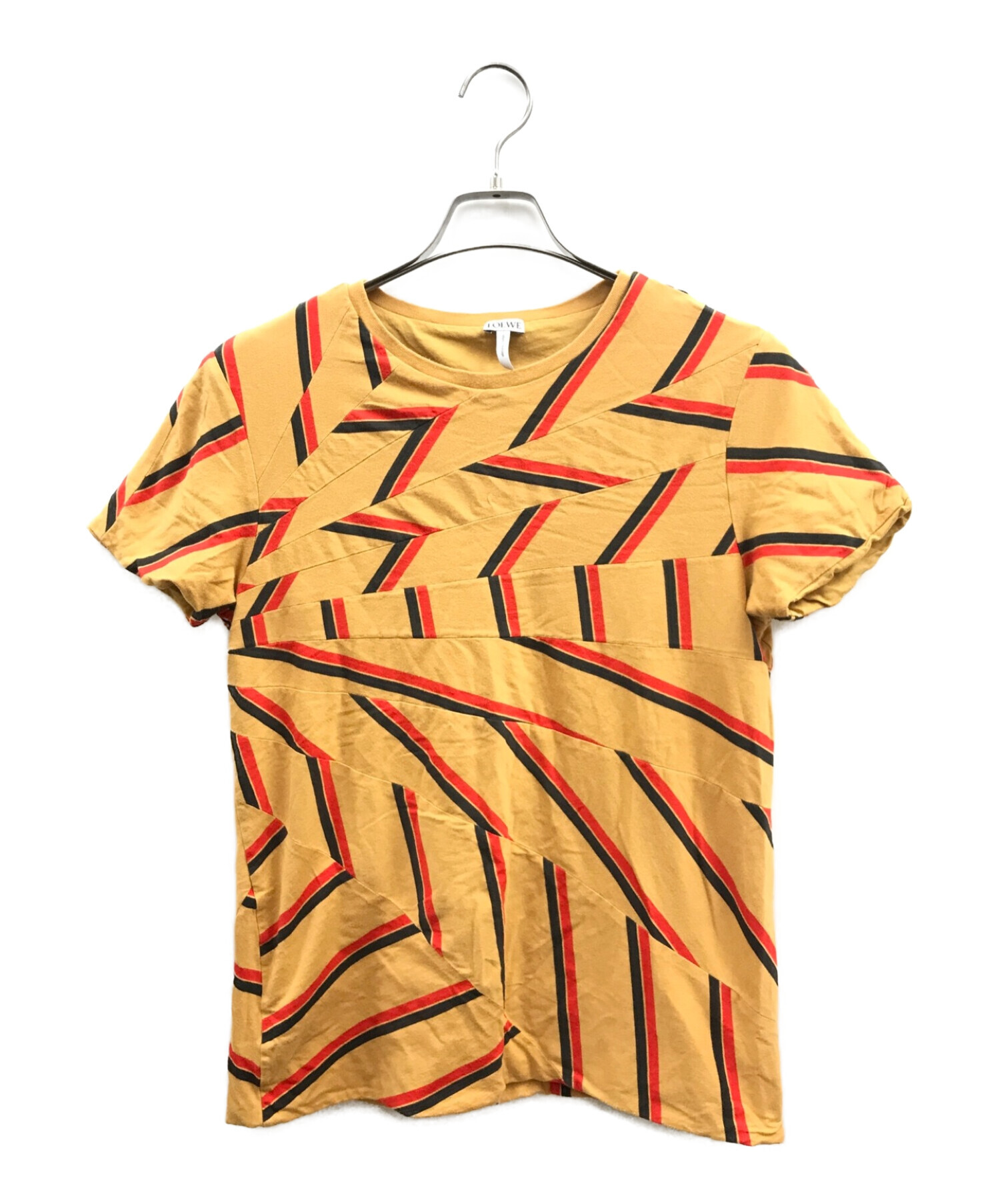 LOEWE (ロエベ) ボーダークレイジーパターンTシャツ ブラウン サイズ:サイズ表記無し