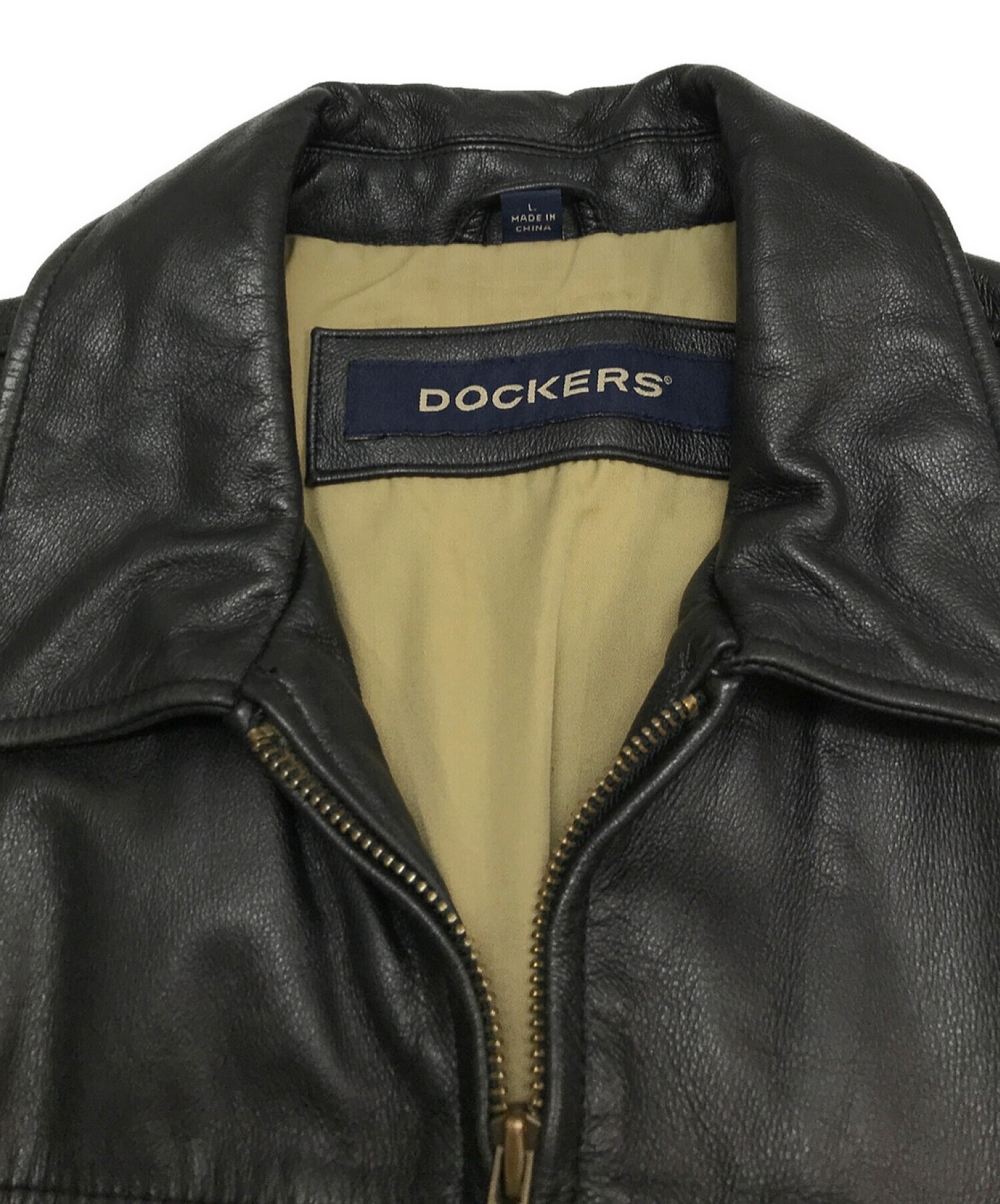 DOCKERS (ドッカーズ) レザージャケット ブラック サイズ:L