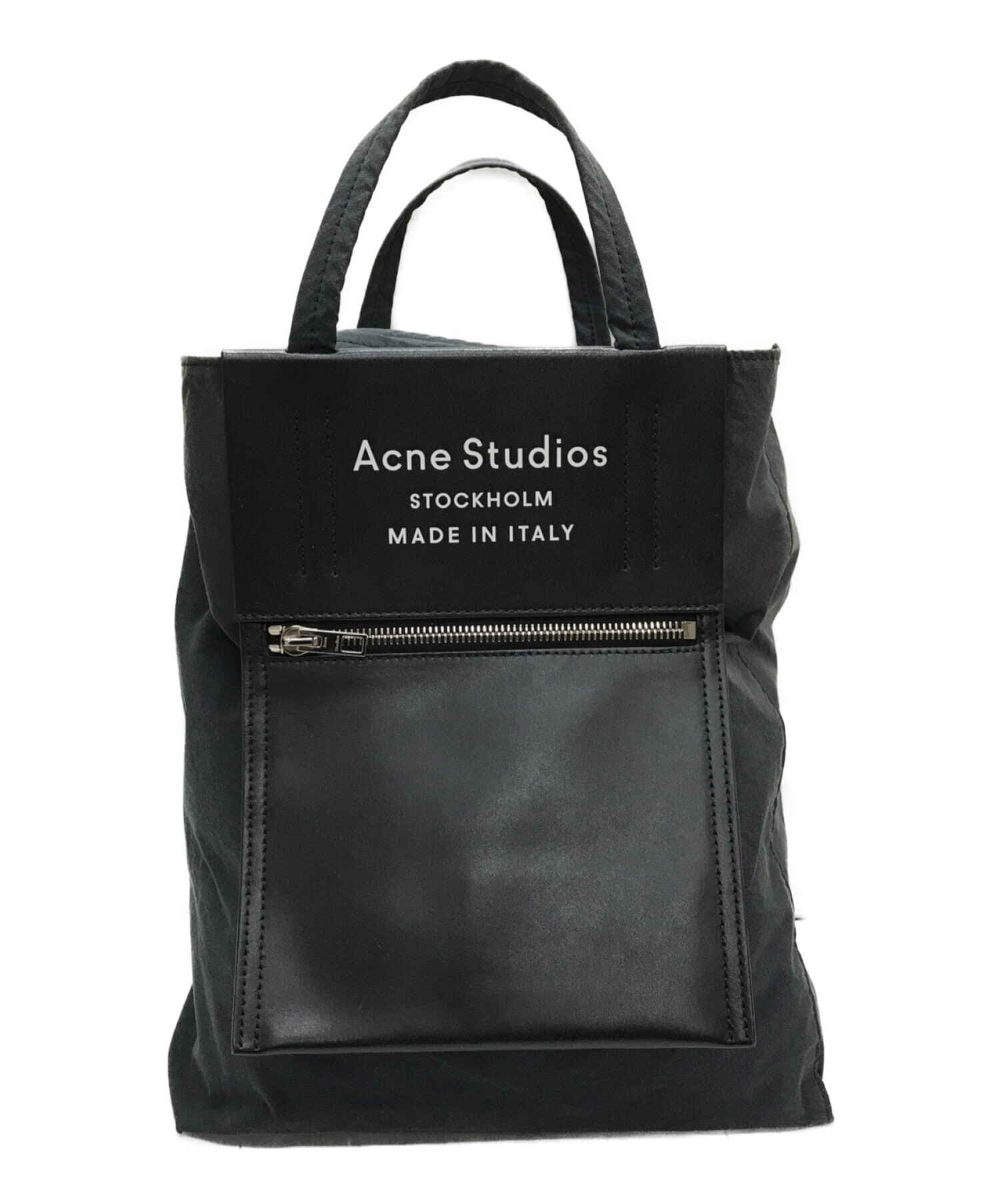 Acne studios (アクネストゥディオズ) ベイカーアウトトートバッグ グレー×ブラック