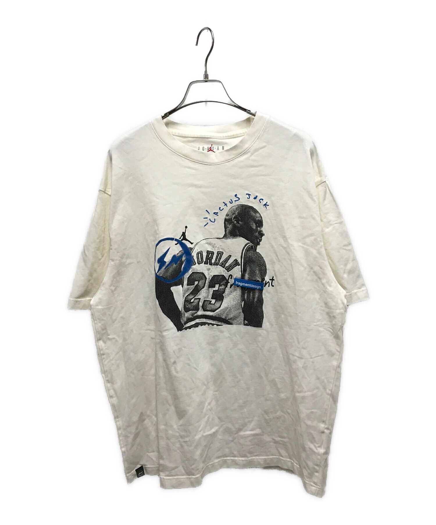 NIKE×FRAGMENT DESIGN×Travis Scott (ナイキ × フラグンメント × トラヴィス・スコット) Tシャツ ホワイト  サイズ:L