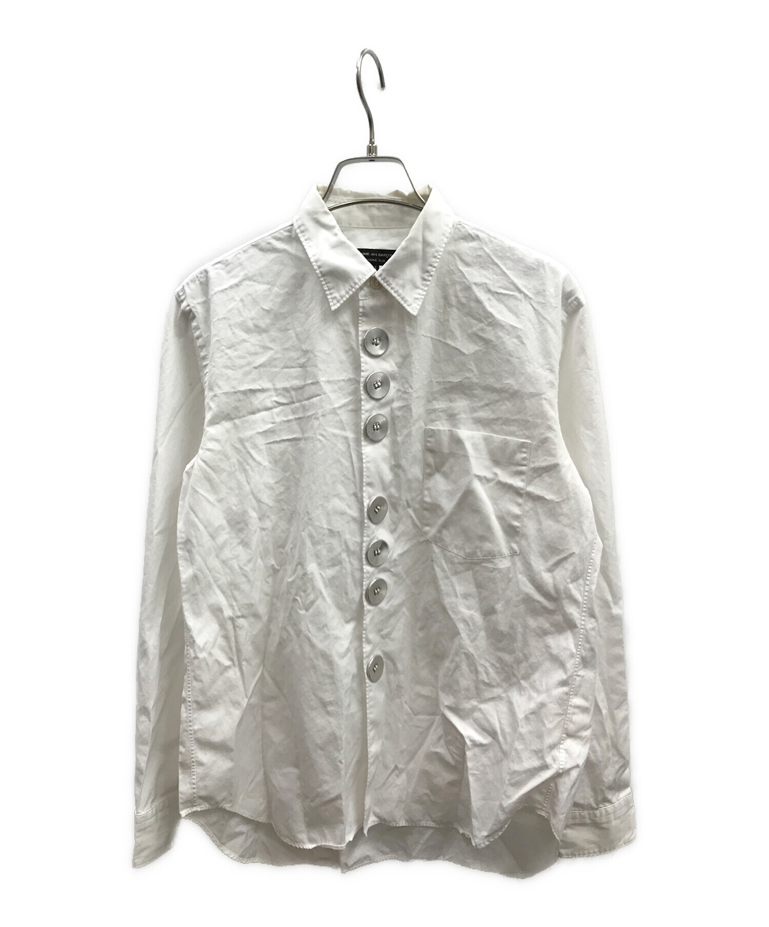 COMME des GARCONS HOMME PLUS (コムデギャルソンオムプリュス) メタルボタンデザインシャツ ホワイト サイズ:XS