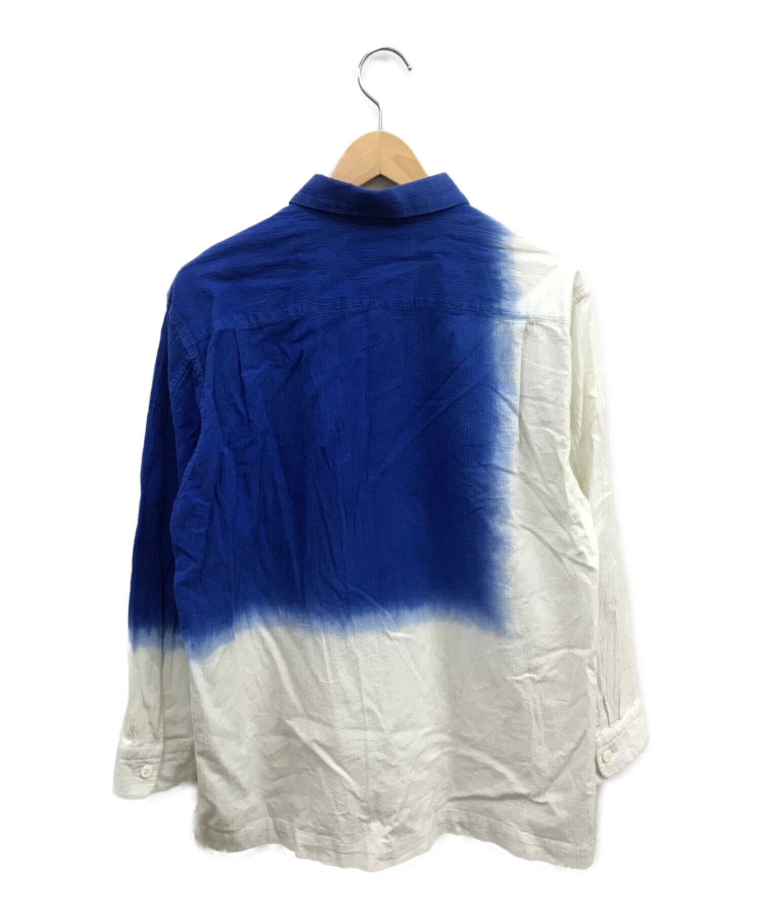 ISSEY MIYAKE MEN (イッセイミヤケ) グラデーションシャツ ホワイト×ブルー サイズ:1