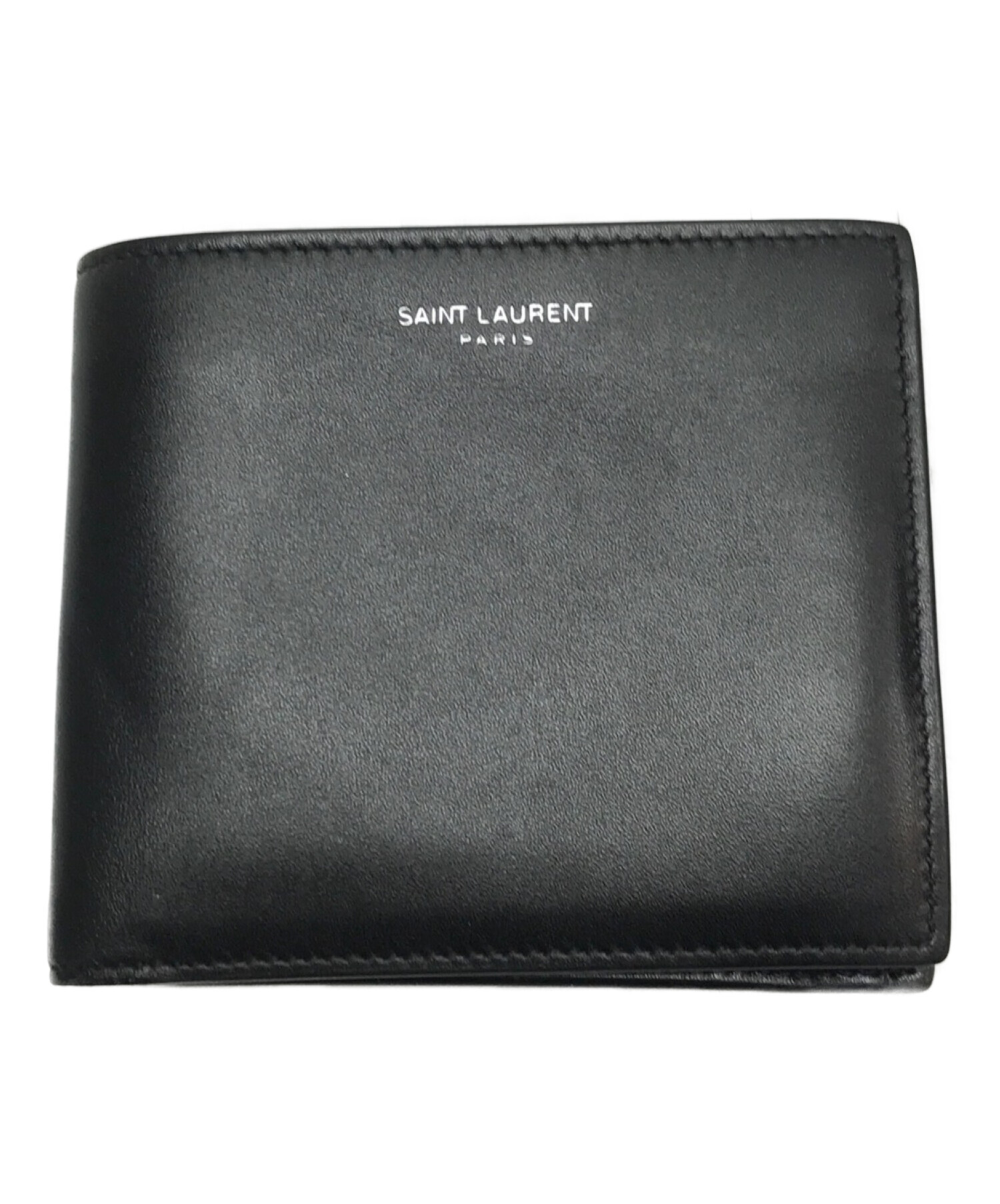 新品 サンローラン SAINT LAURENT 2つ折り財布 コンパクトウォレット ブラック