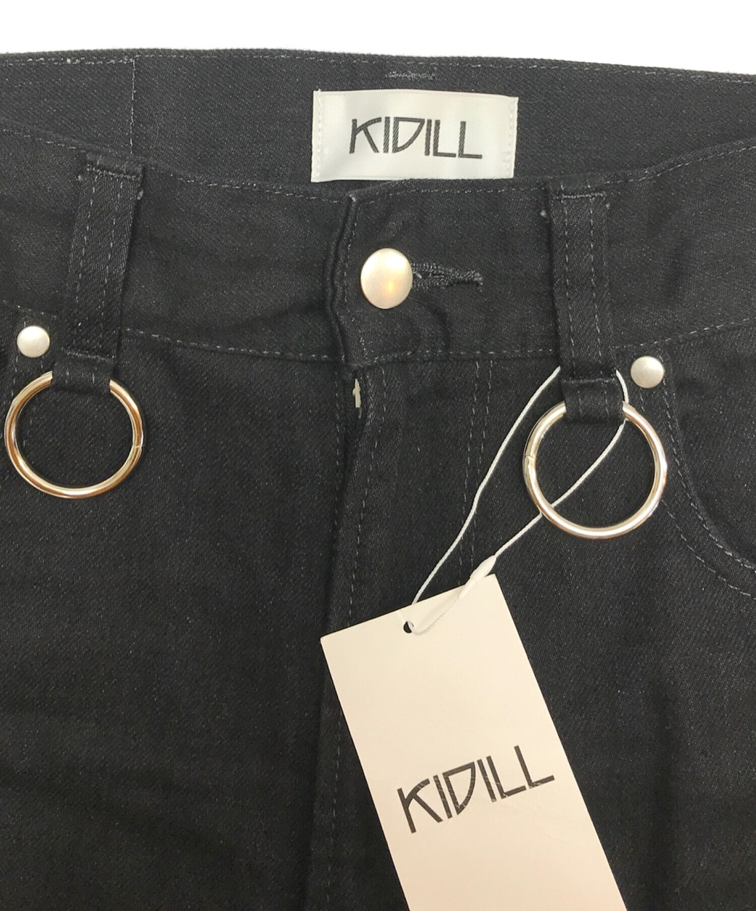 KIDILL (キディル) スタッズ装飾デニムパンツ ブラック サイズ:44