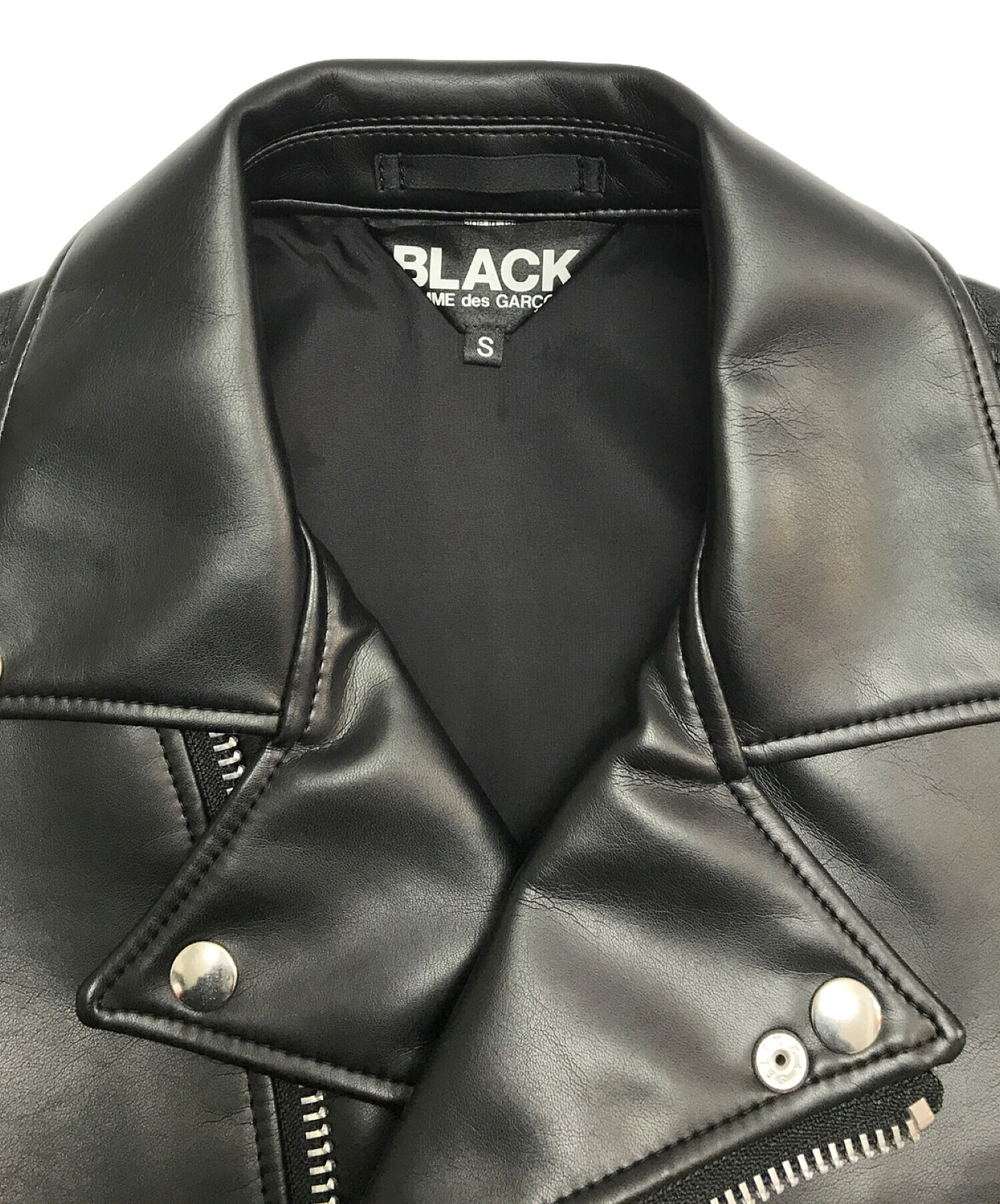 BLACK COMME des GARCONS (ブラックコムデギャルソン) フェイクレザーレザーベスト ブラック サイズ:S