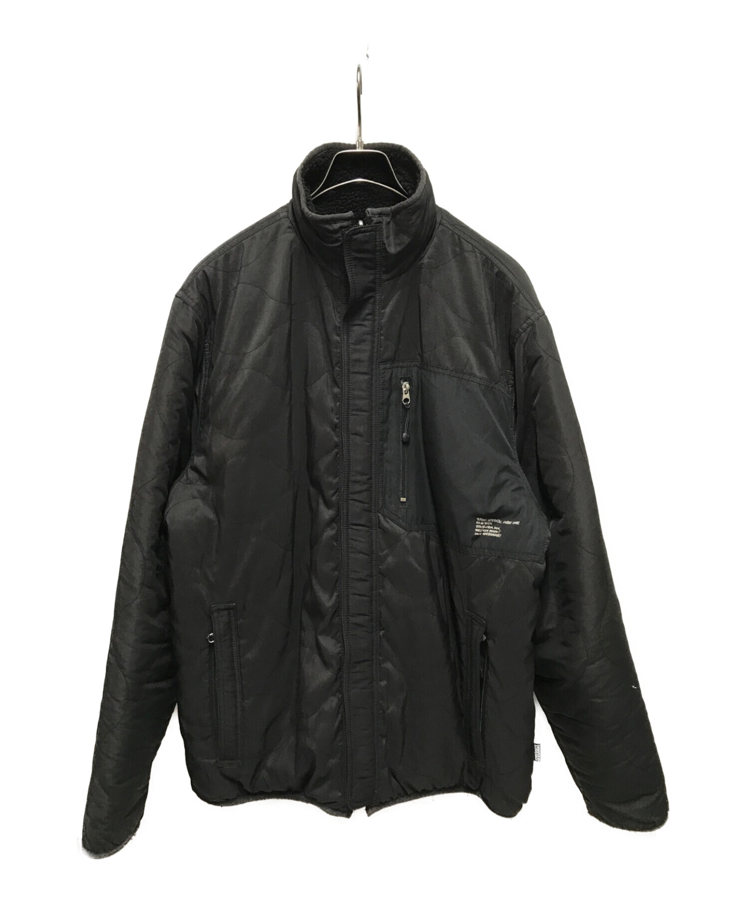 stussy (ステューシー) リバーシブルフリースジャケット ブラック サイズ:Ｌ