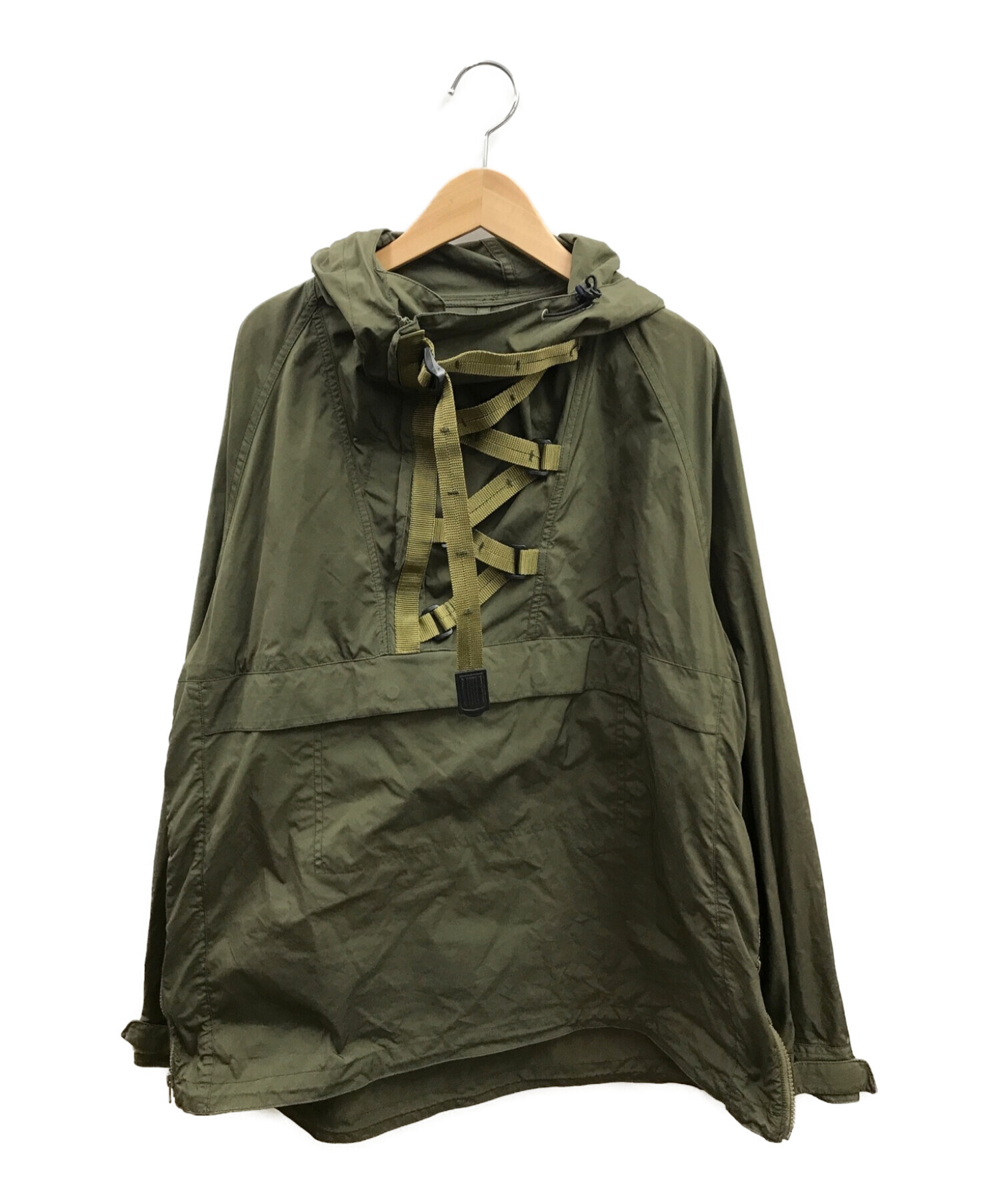 meanswhile (ミーンズワイル) Tussah Anorak Jacket カーキ サイズ:XL