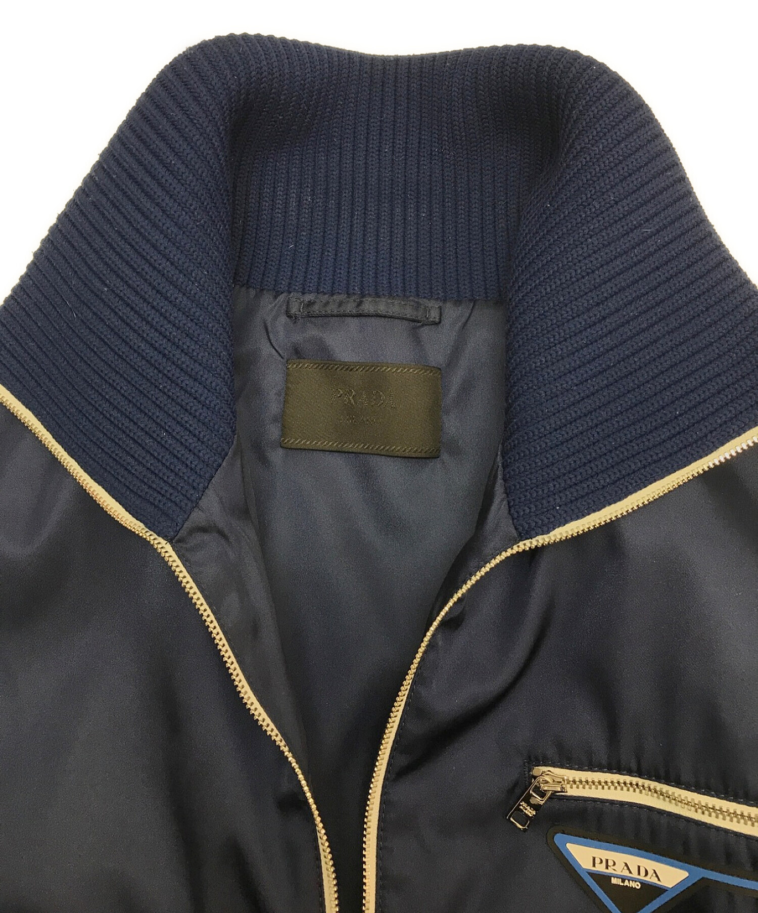 PRADA (プラダ) Nylon Gabardine Jacket ネイビー サイズ:XL