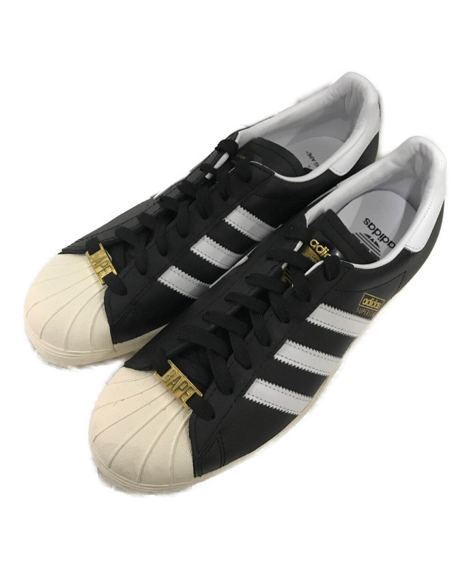 A BATHING APE×adidas (ア ベイシング エイプ×アディダス) コラボスーパースター80s ブラック サイズ:26.5