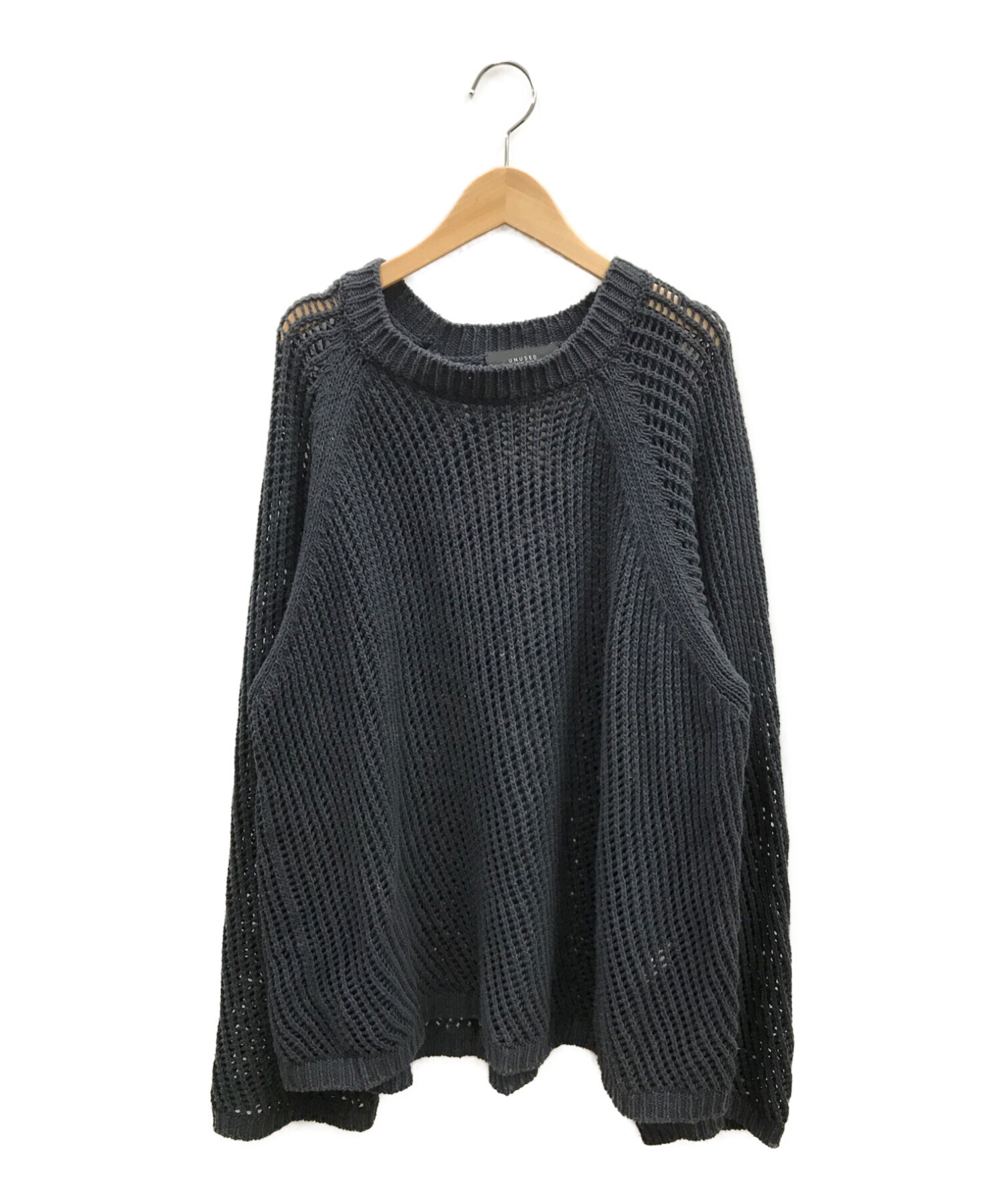 UNUSED (アンユーズド) 3G crew neck mesh knit グレー サイズ:3