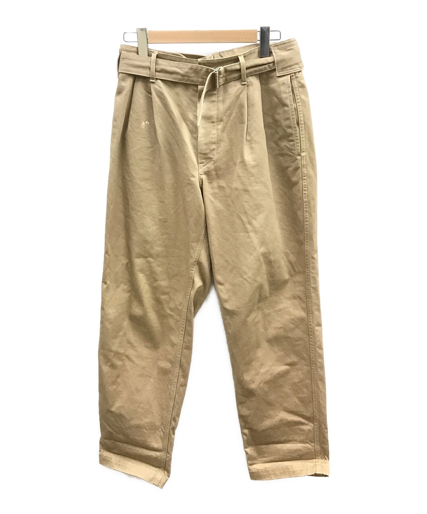 COMOLI ベルテッドチノパンツ size 1 / Beige-