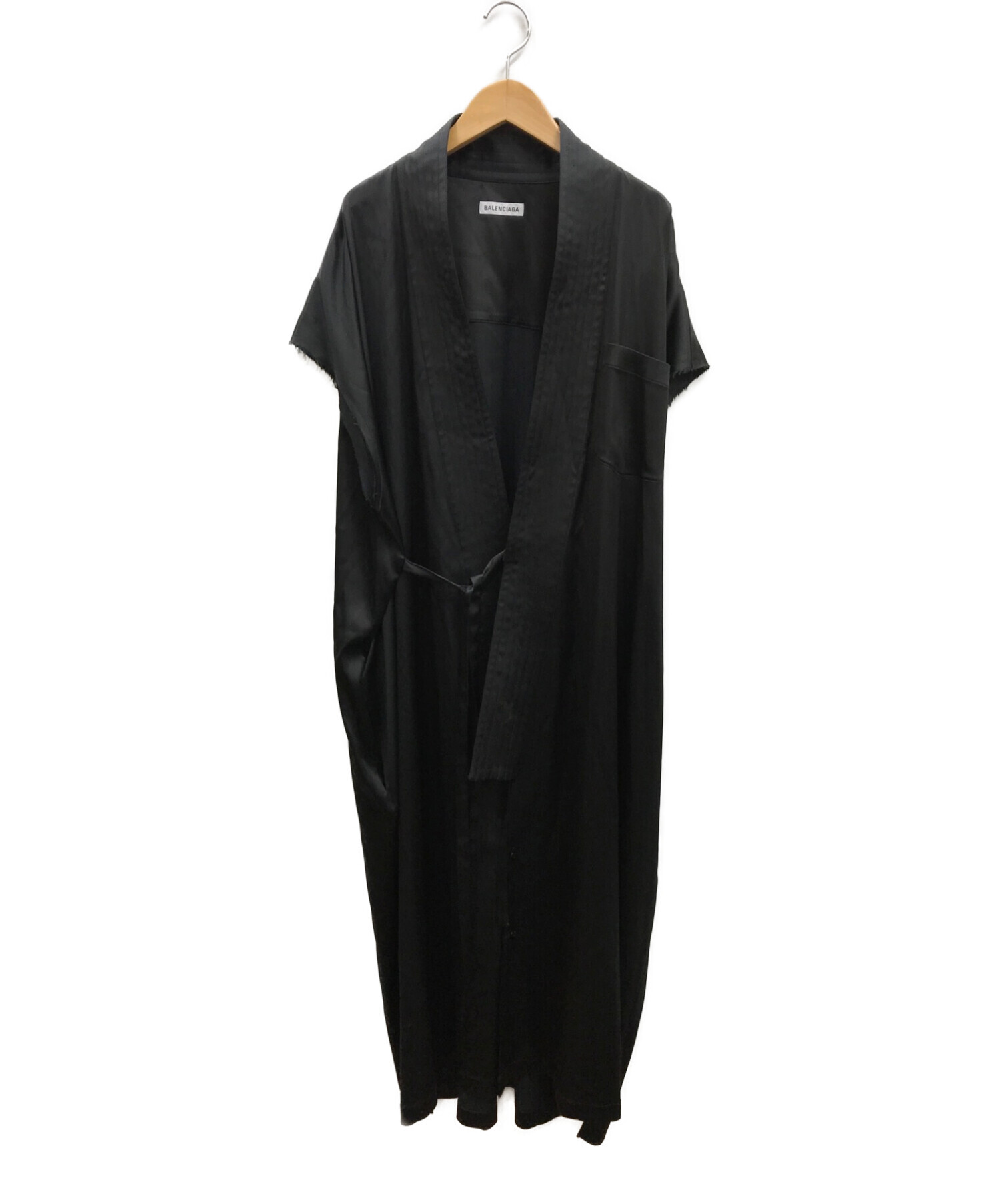 BALENCIAGA (バレンシアガ) ラップデザインシャツワンピース ブラック サイズ:36