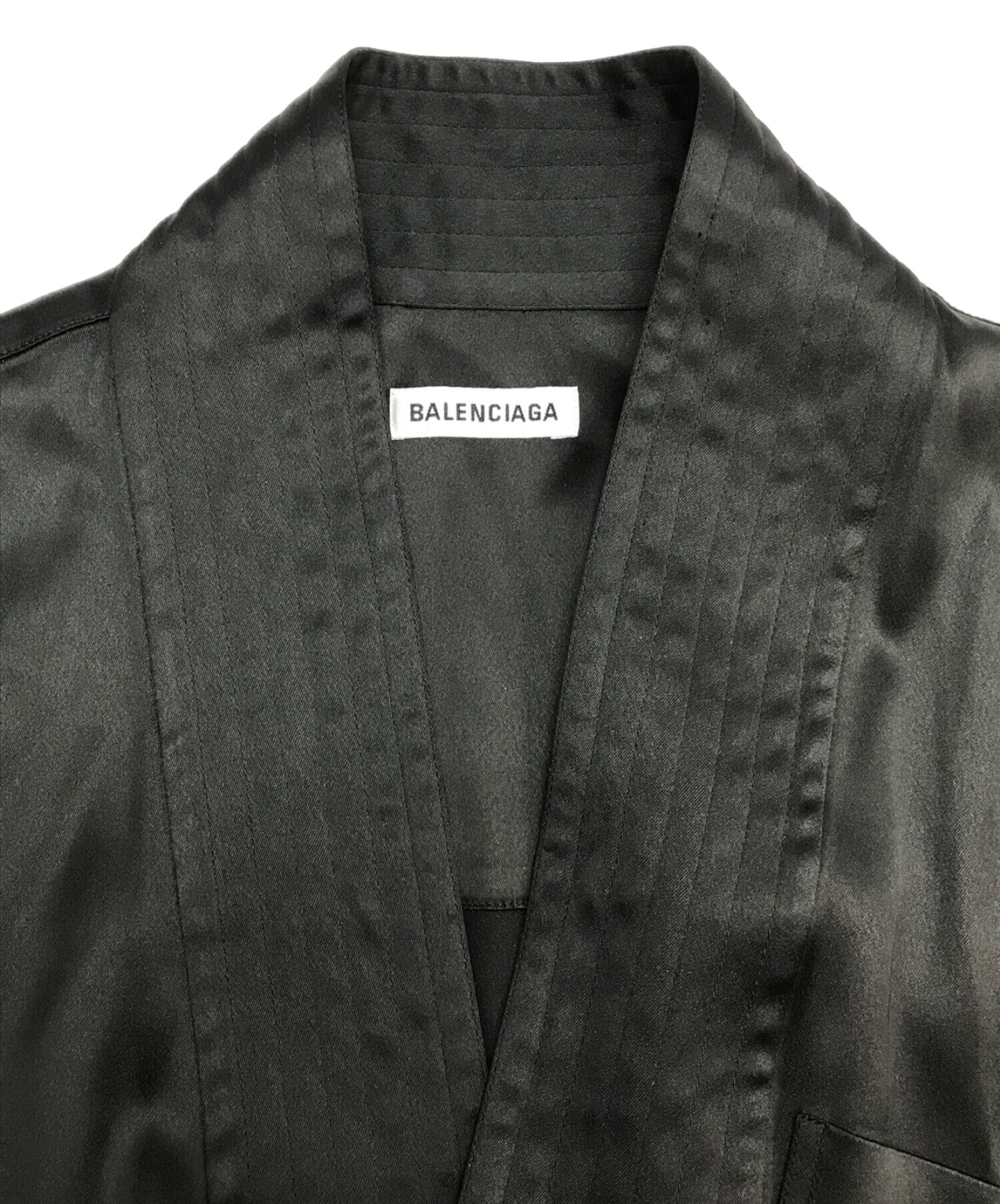 BALENCIAGA (バレンシアガ) ラップデザインシャツワンピース ブラック サイズ:36
