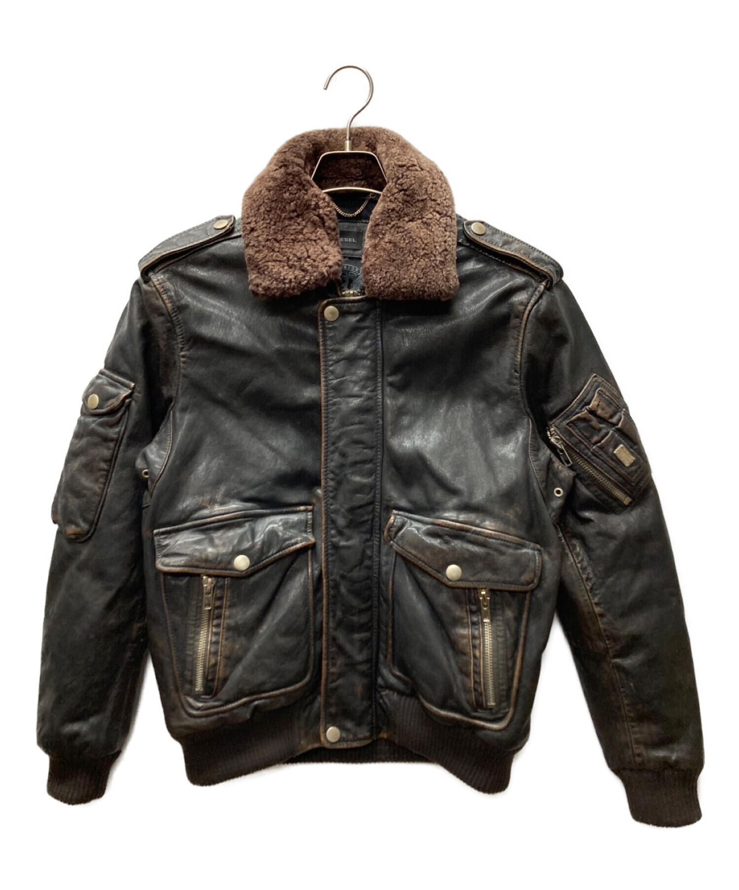 中古・古着通販】DIESEL (ディーゼル) Ｇ-1レザージャケット ブラック