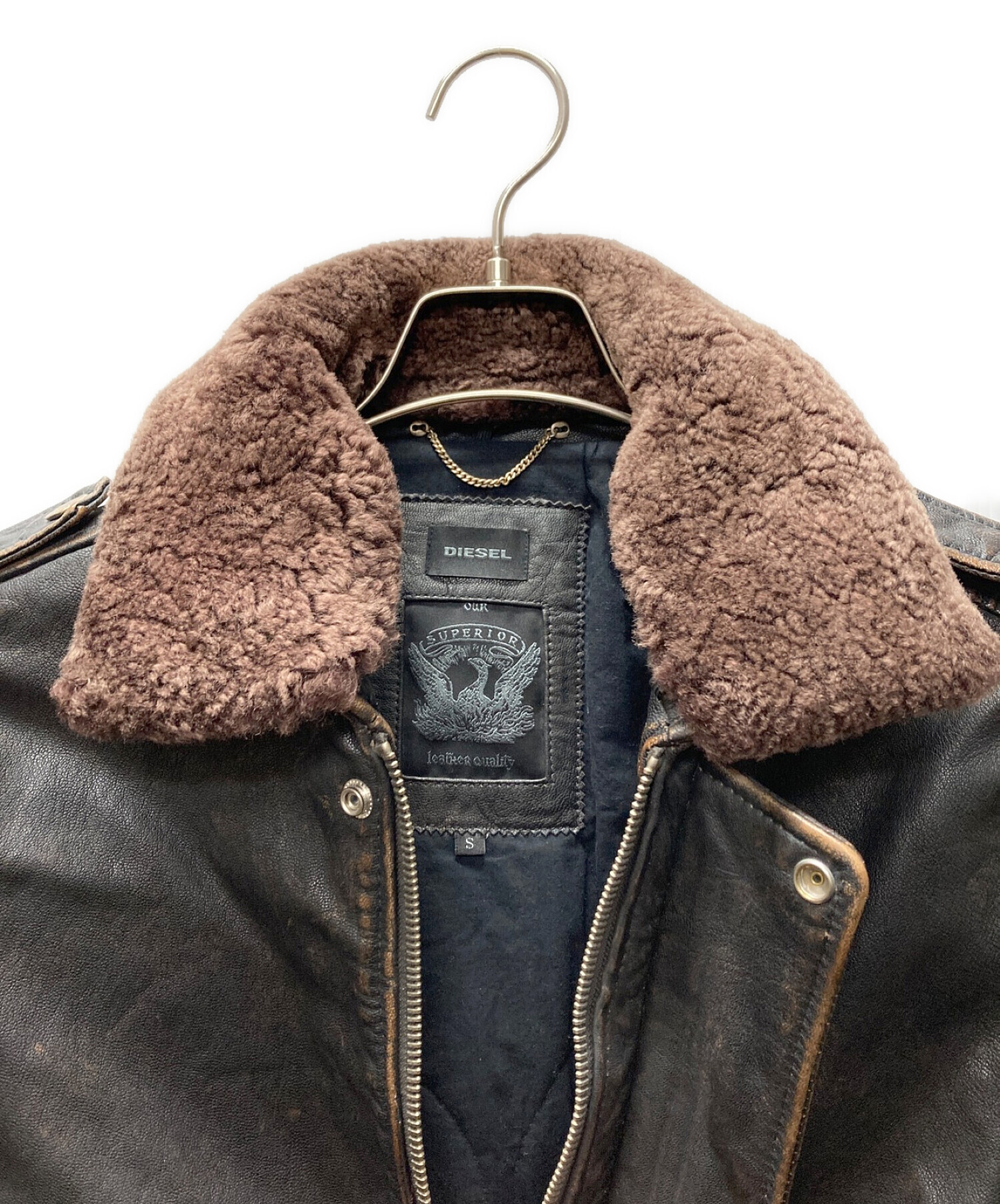 中古・古着通販】DIESEL (ディーゼル) Ｇ-1レザージャケット ブラック