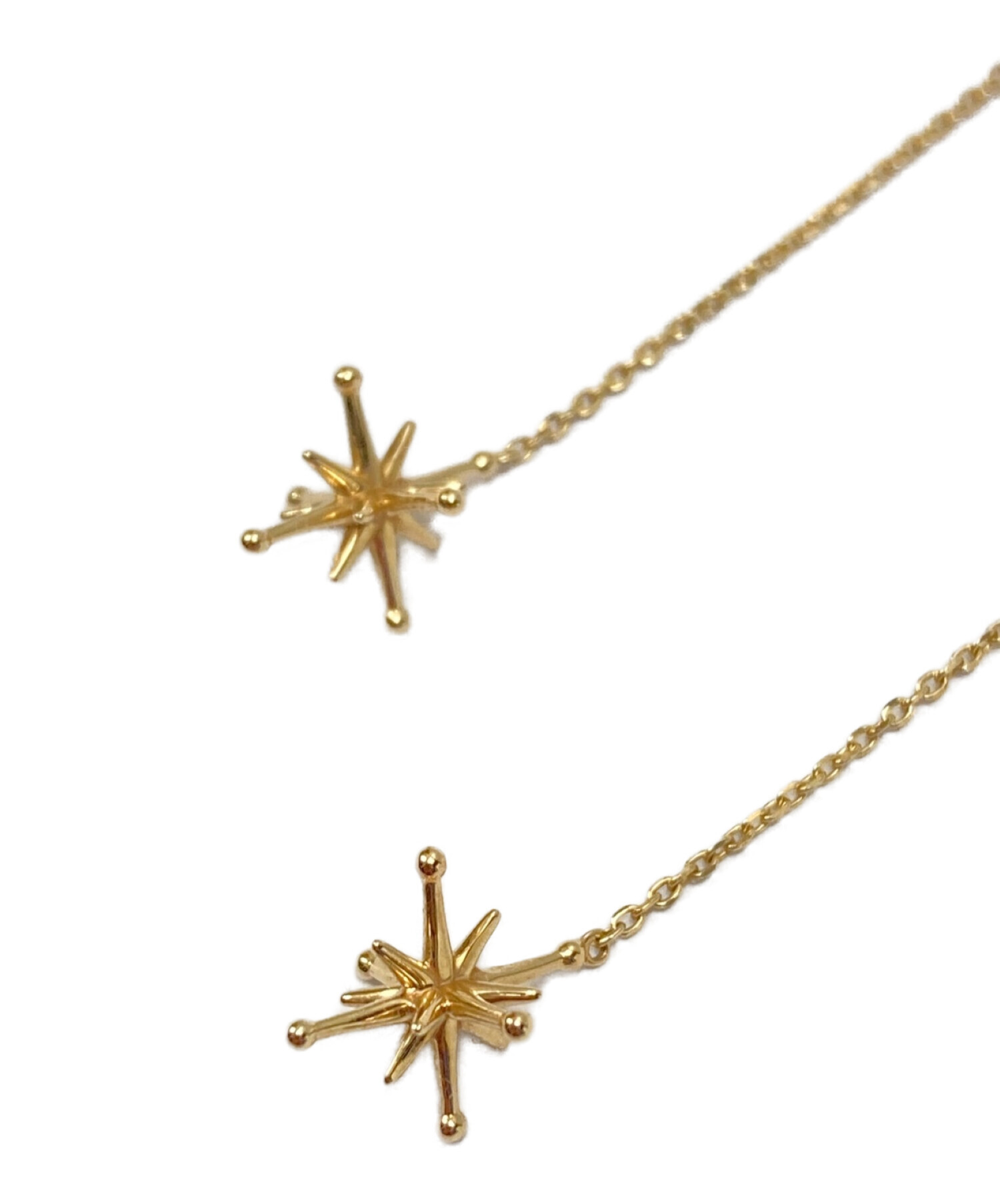 STAR JEWELRY (スタージュエリー) CROSSING STAR LONG EARRINGS ゴールド