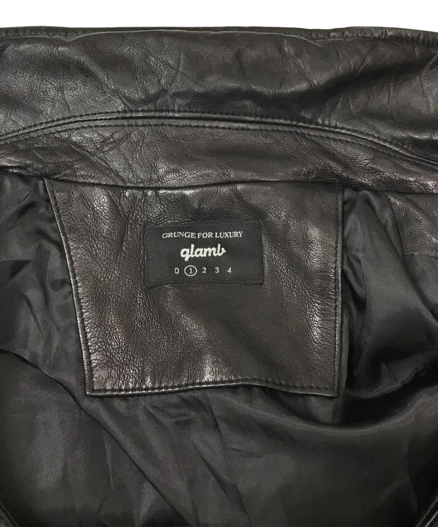 中古・古着通販】glamb (グラム) レザージャケット ブラック サイズ:1