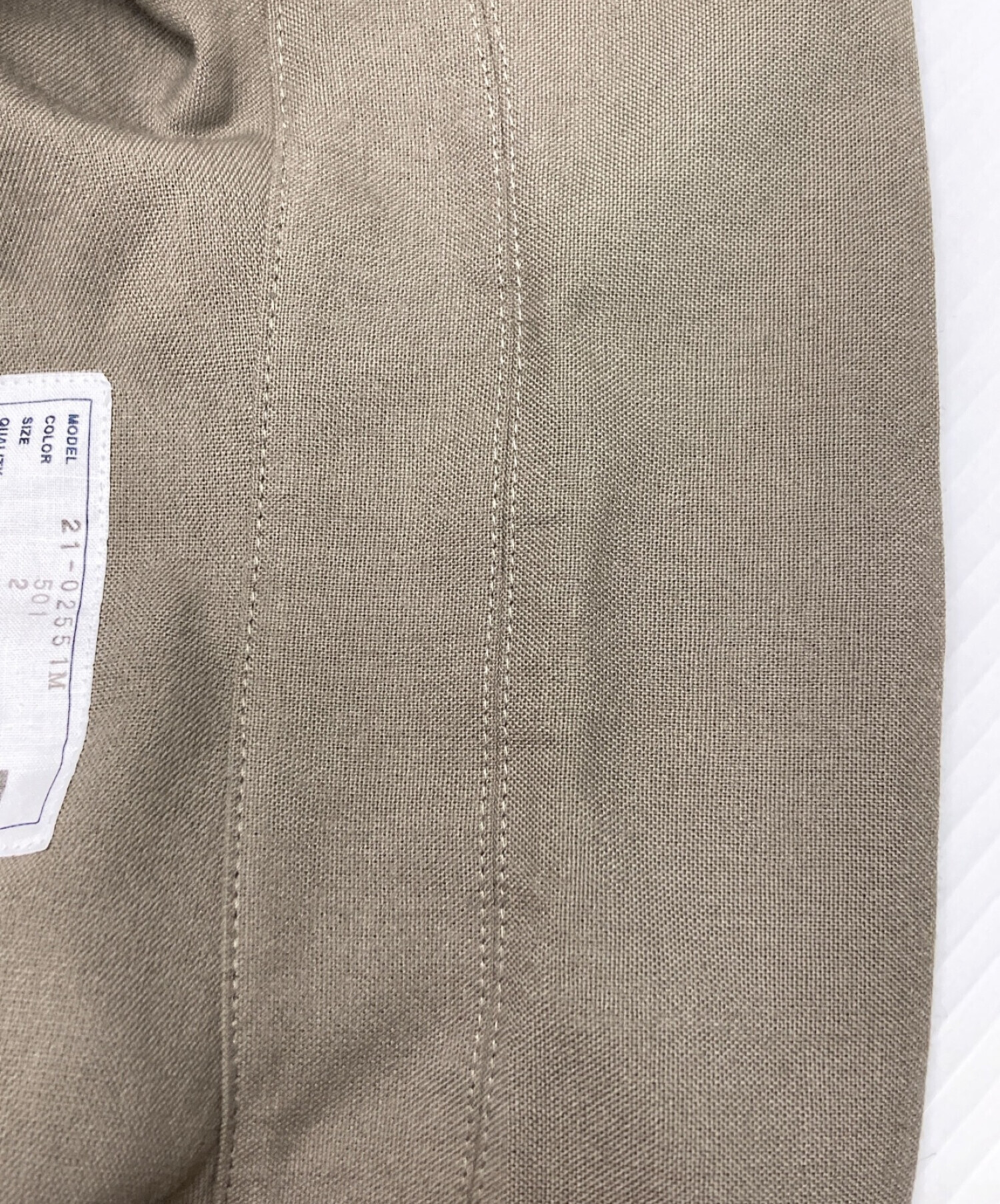 sacai (サカイ) ドローストリングウールシャツ ベージュ サイズ:2 未使用品