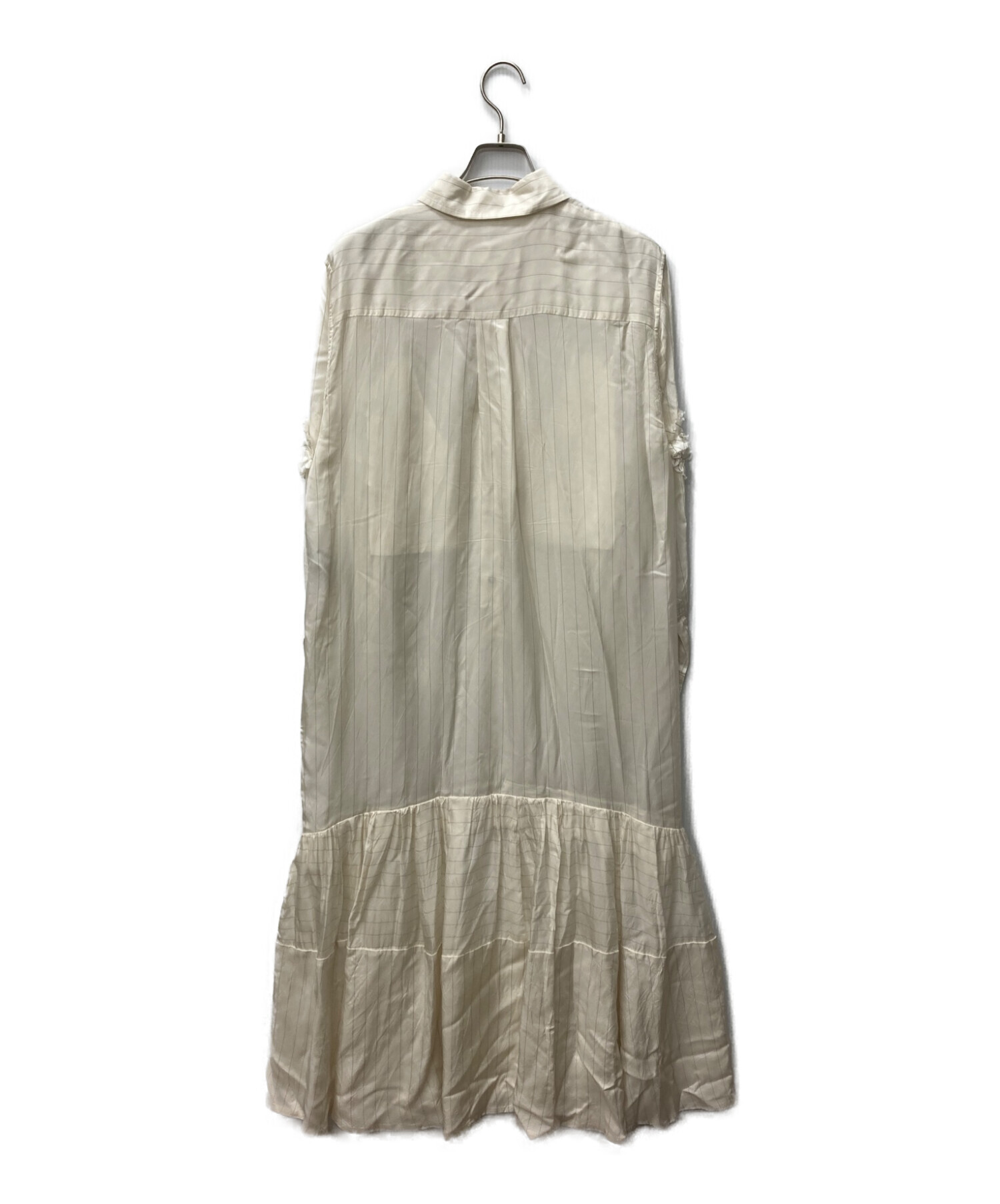TOGA トーガ 20AW 日本製 Pinstripe cupra dress ピンストライプキュプラドレス TA02-FH096 38 ホワイト ワンピース トップス【TOGA】