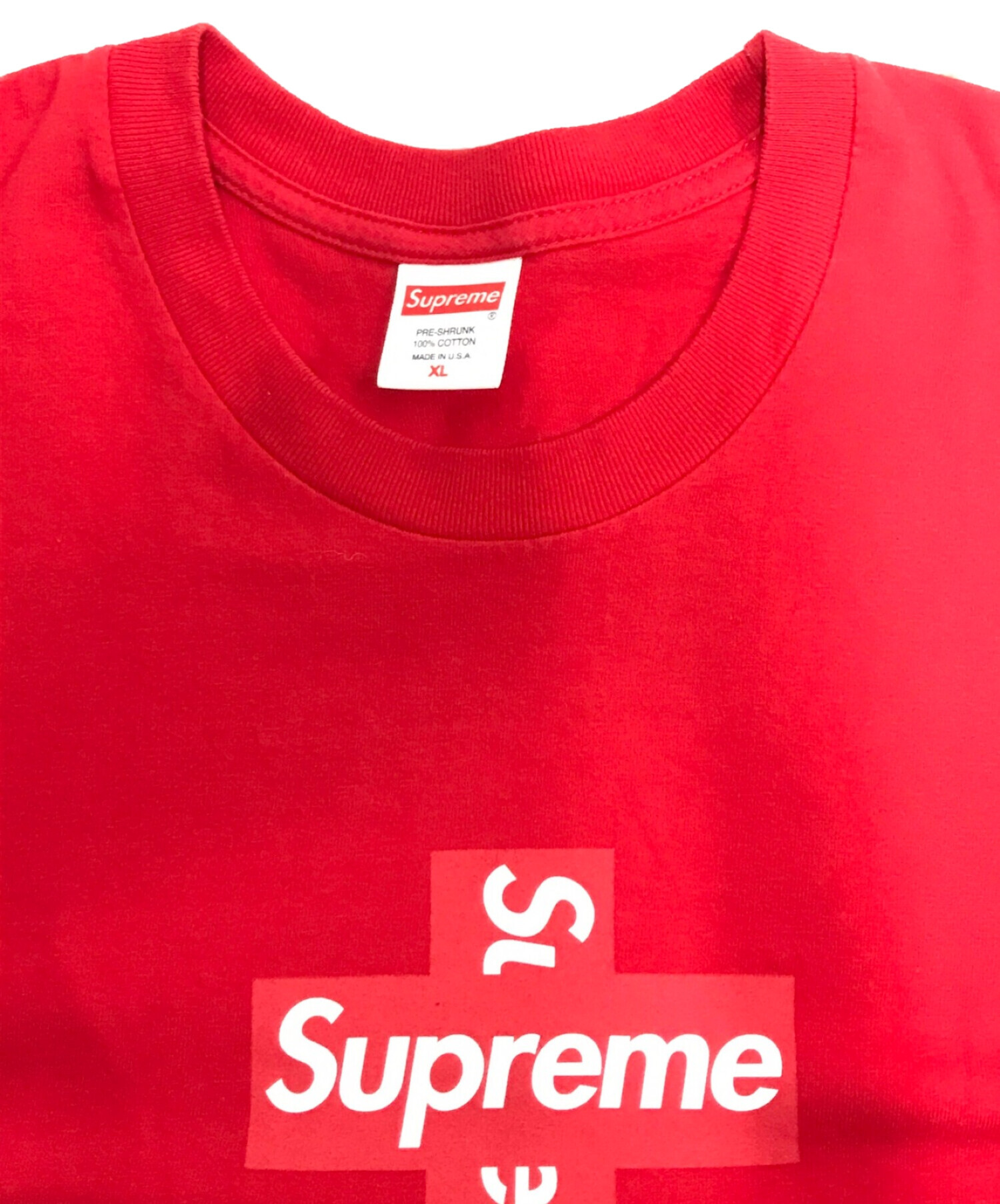 送料0円 【XL】 Tシャツ/XL Supreme Tee Supreme(シュプリーム) Cross Cross Box Box Logo  Cross Tee 赤 RED メンズ