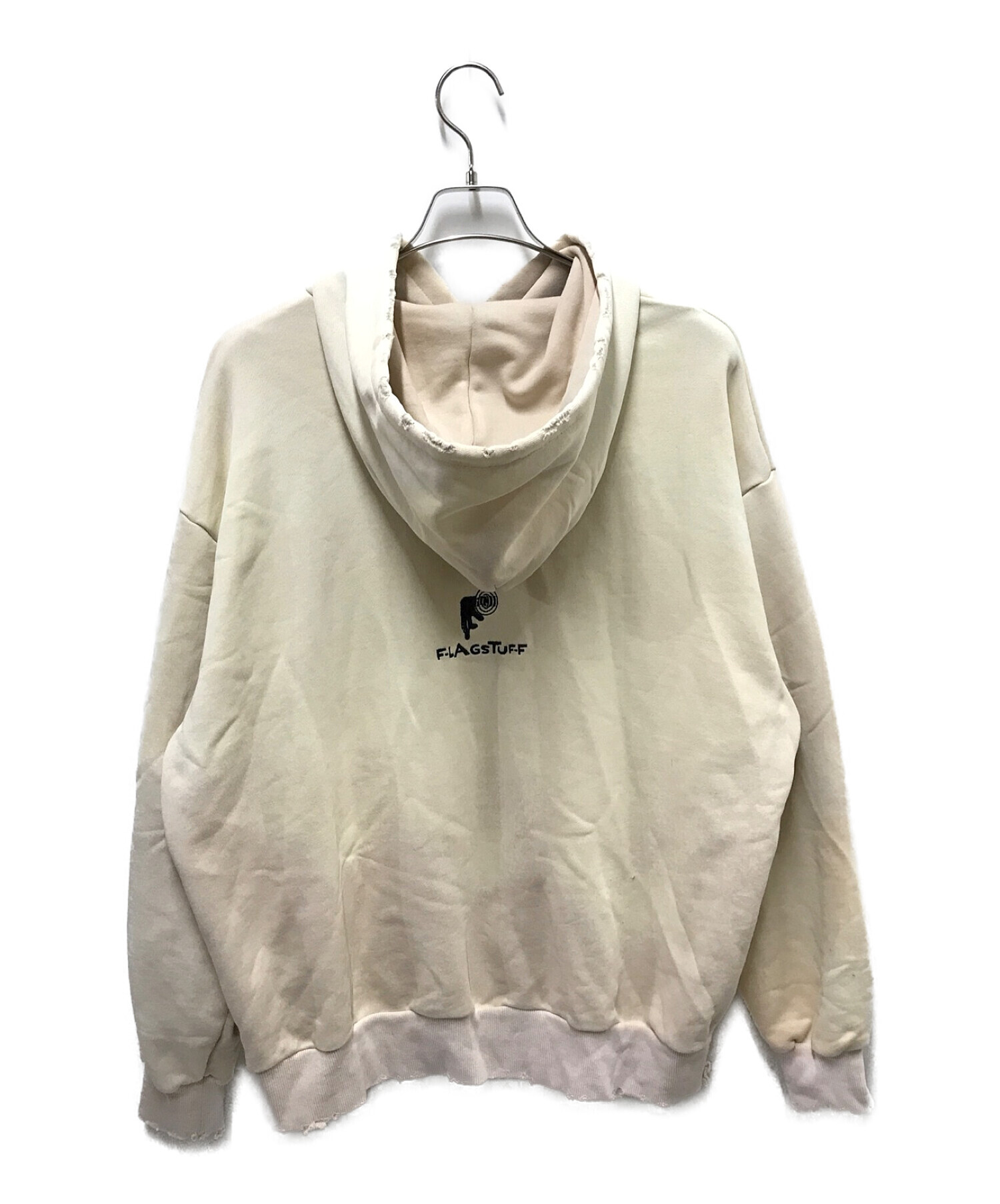 flagstuff (フラグスタッフ) SOMEWHERE MULTI EMBROIDERY BORO HOODIE ベージュ サイズ:M