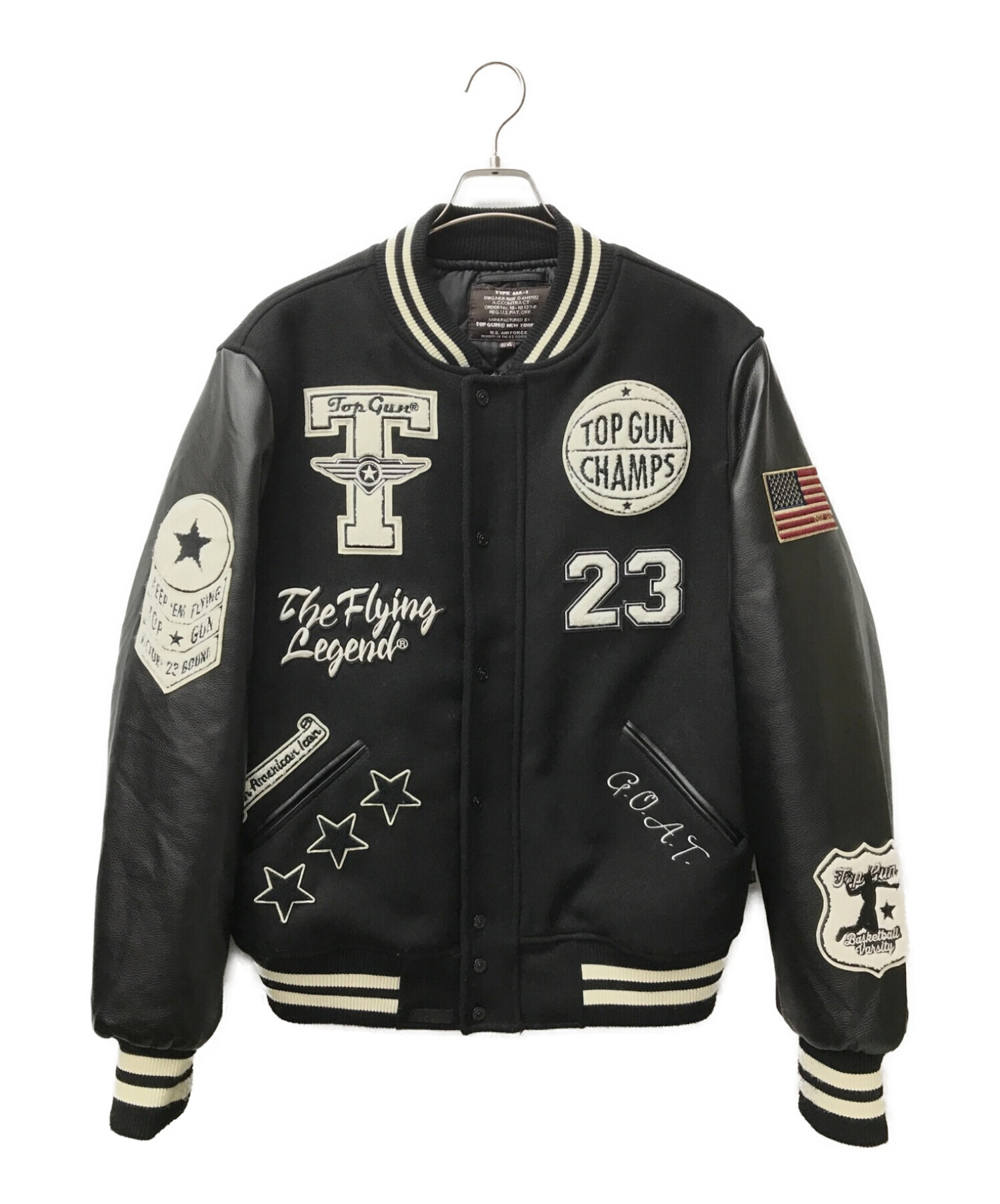 TOP GUN (トップガン) THE FLYING LEGEND VARSITY JACKET ブラック サイズ:L