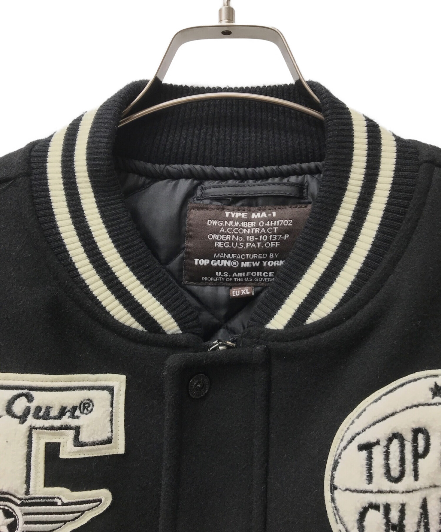 TOP GUN (トップガン) THE FLYING LEGEND VARSITY JACKET ブラック サイズ:L