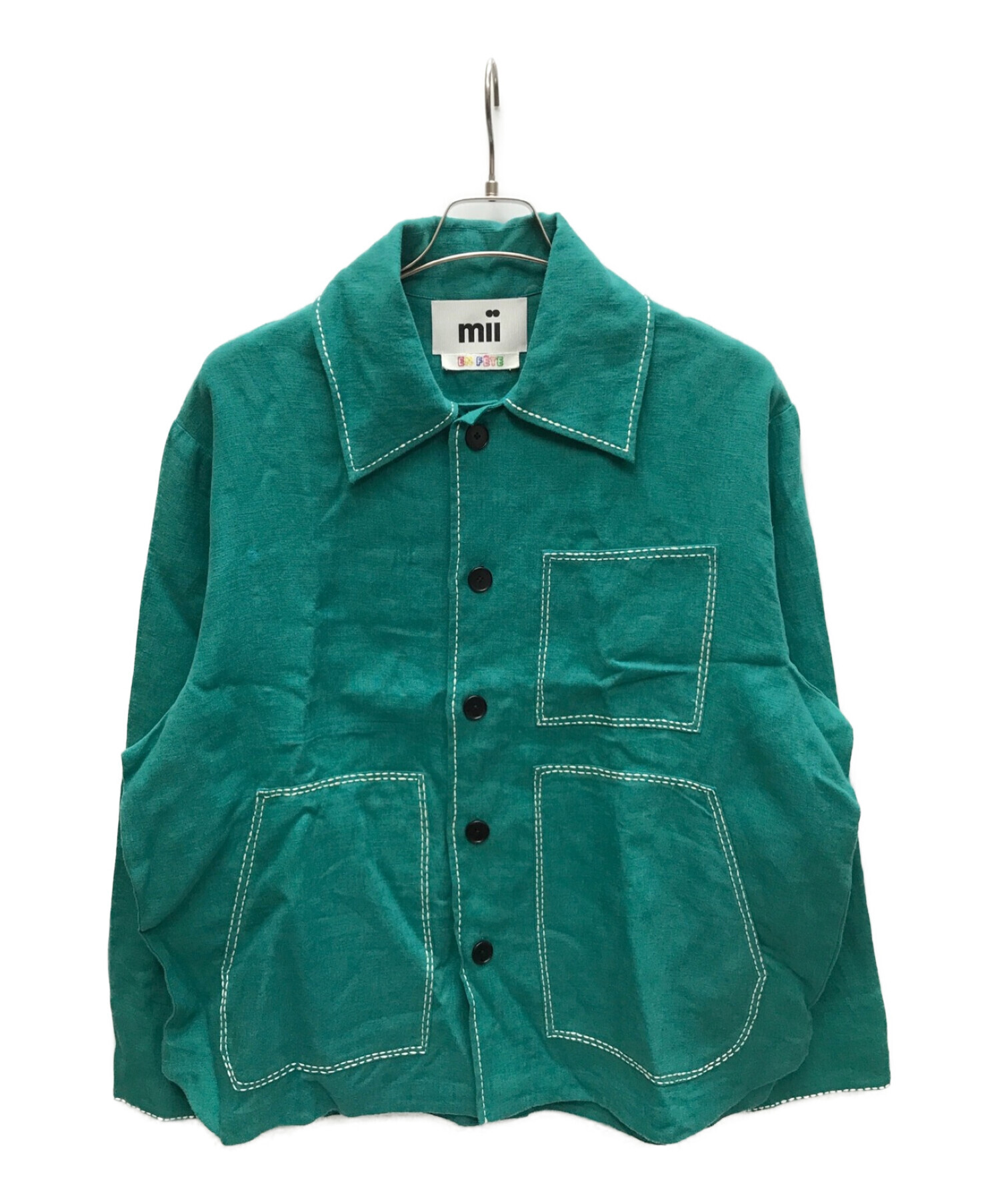 mii EN FETE (フメイ) リネンシャツジャケット グリーン サイズ:L